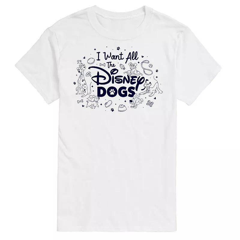 Disney Mens I Want All The Disney Dogs Graphic Tee Product Image