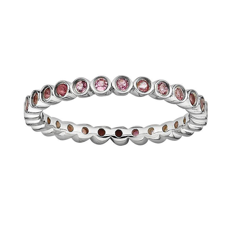 Stacks & Stones Sterling Silver Pink Tourmaline Stack Ring, Women's,  Product Image