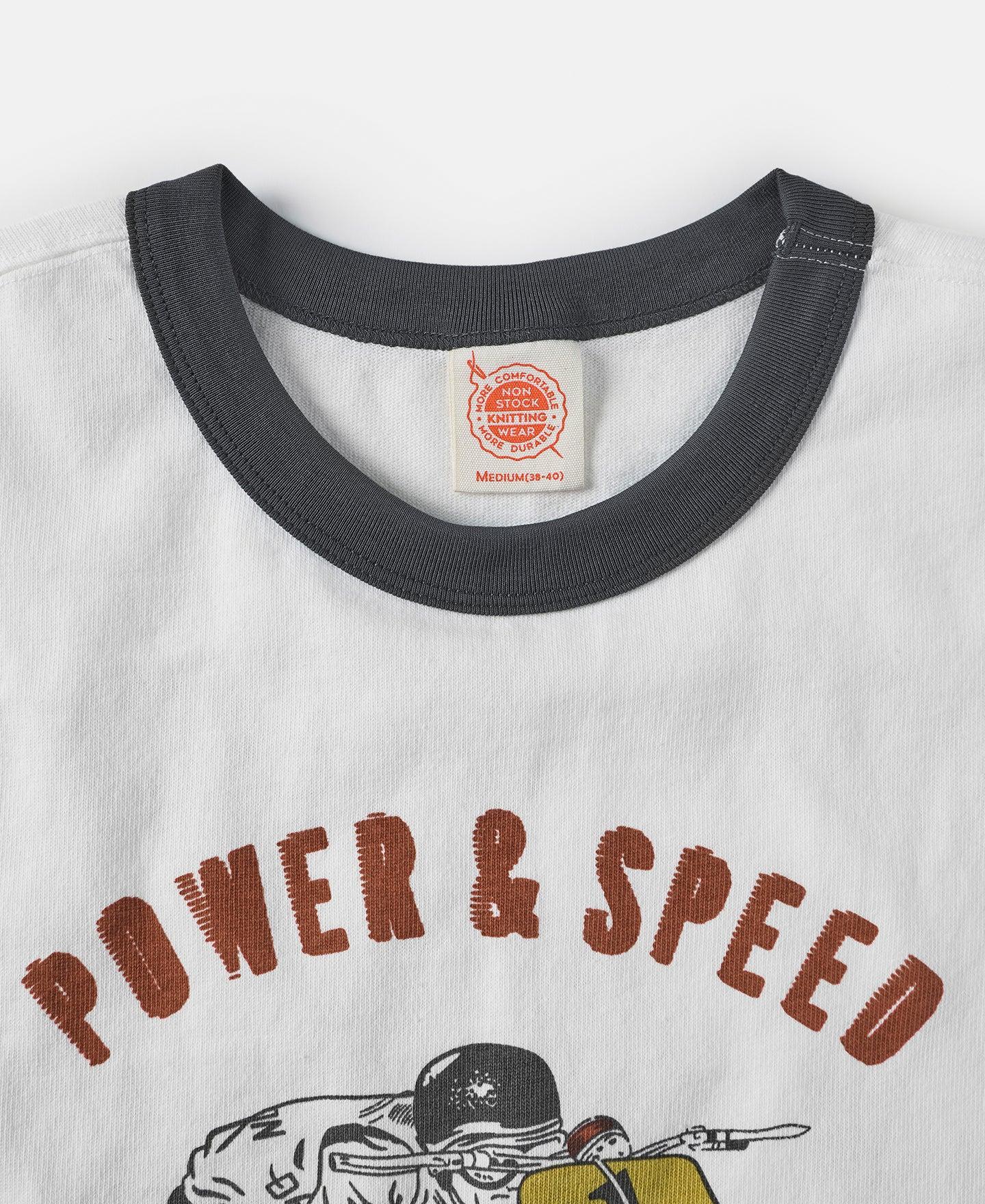 Retro Motorcycle Graphic T-Shirt - White Product Image