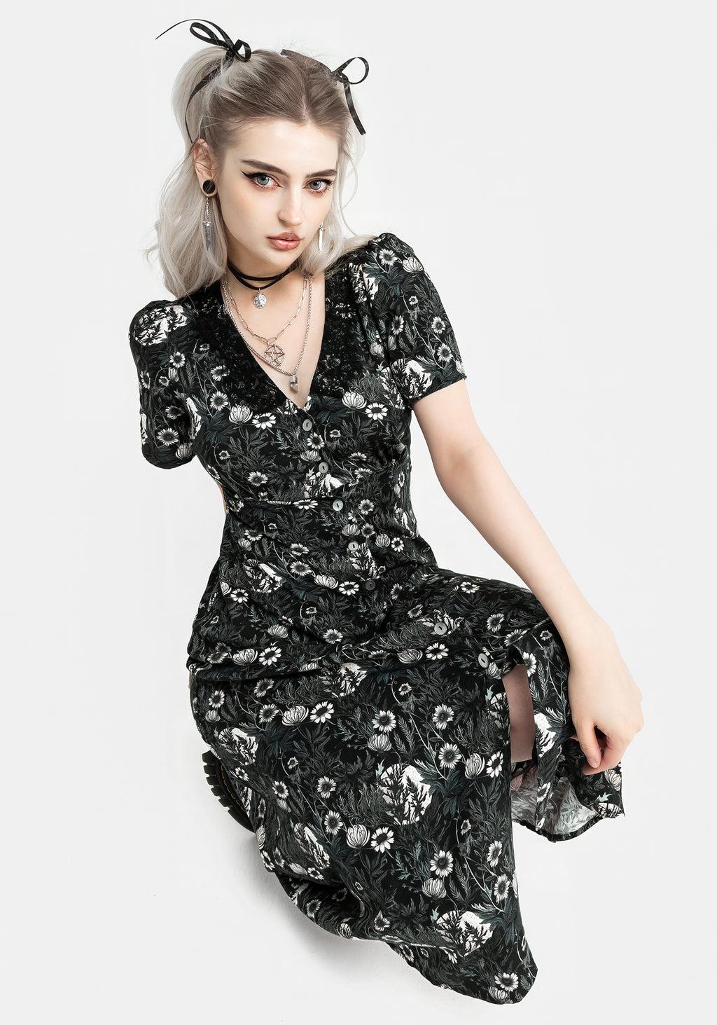 Nightbloom Button Up Midi Dress Product Image