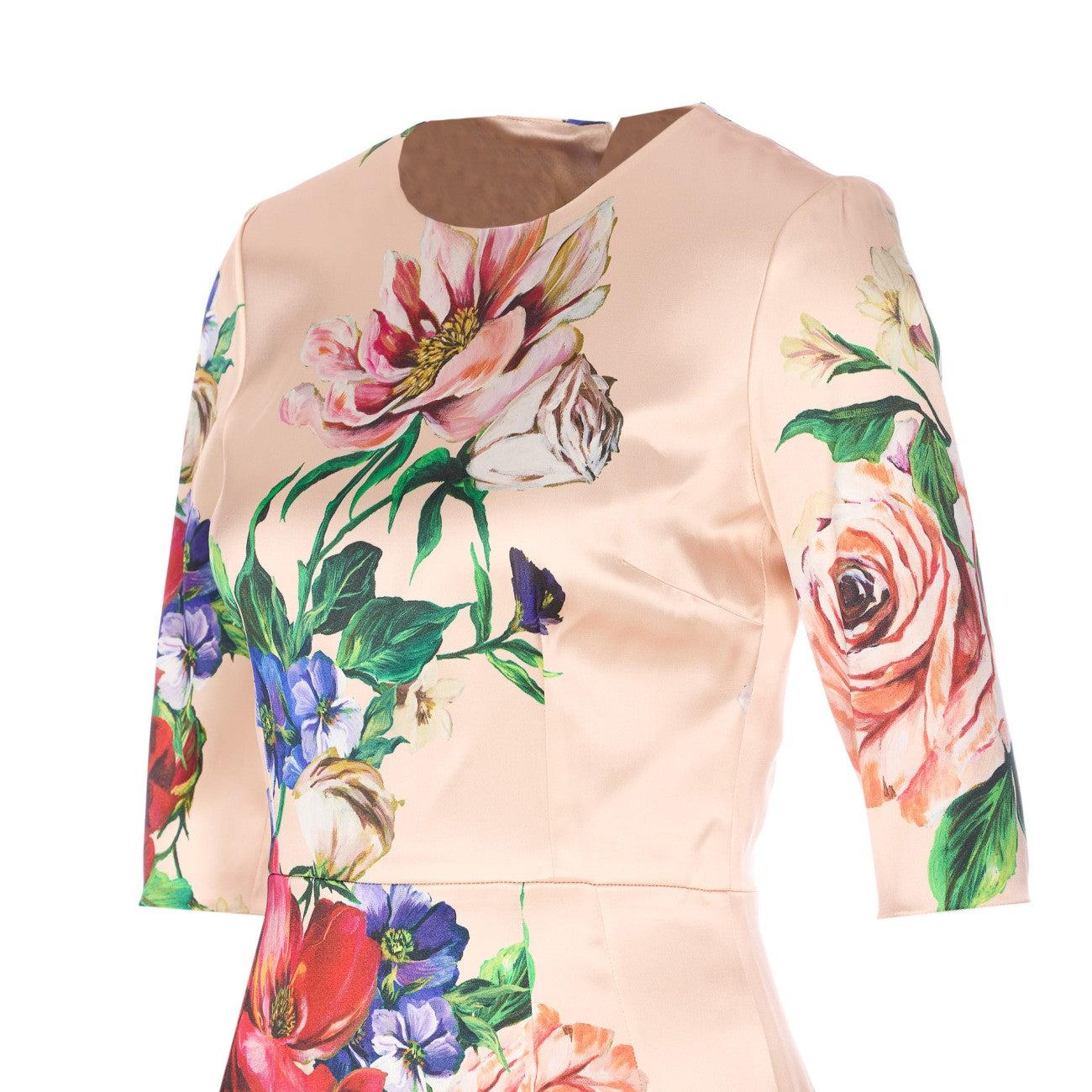 DOLCE & GABBANA Women Flower Print Midi Dress In Neutral Product Image