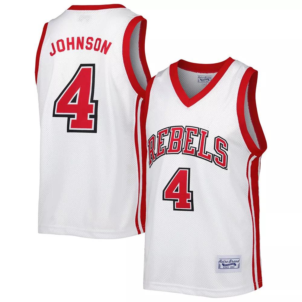 Men's Original Retro Brand Larry Johnson White UNLV Rebels Alumni Commemorative Replica Basketball Jersey, Size: Small Product Image