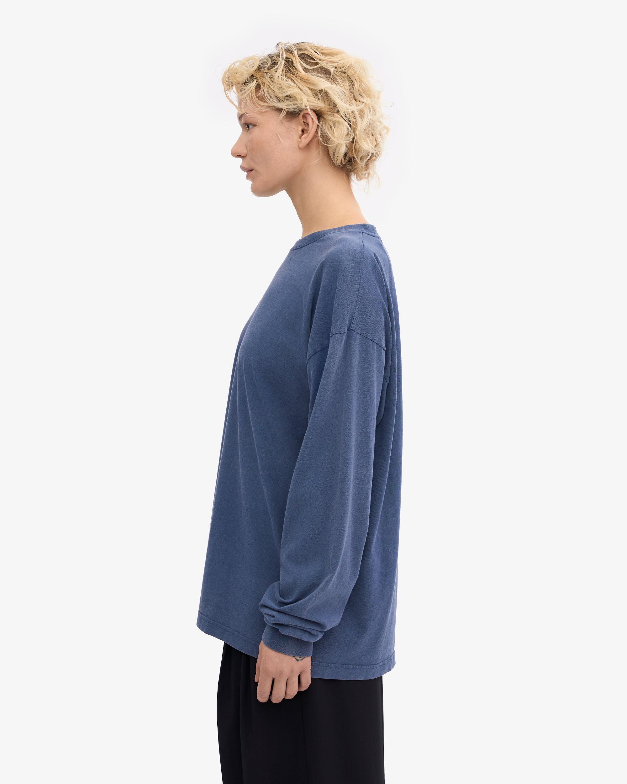 Oversized Organic LS T-Shirt - Neptune Blue Product Image
