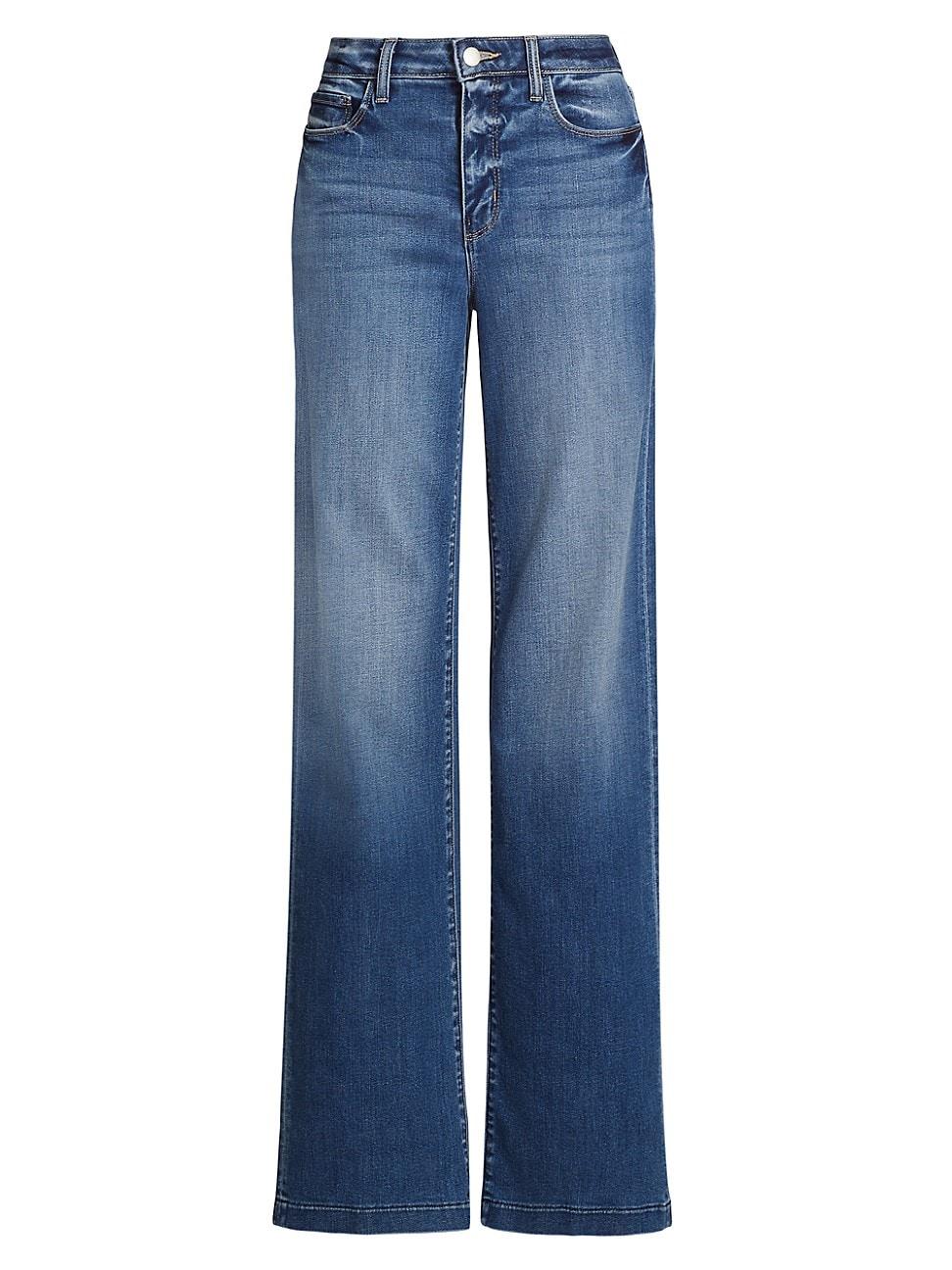 Womens Clayton High-Rise Wide-Leg Jeans Product Image