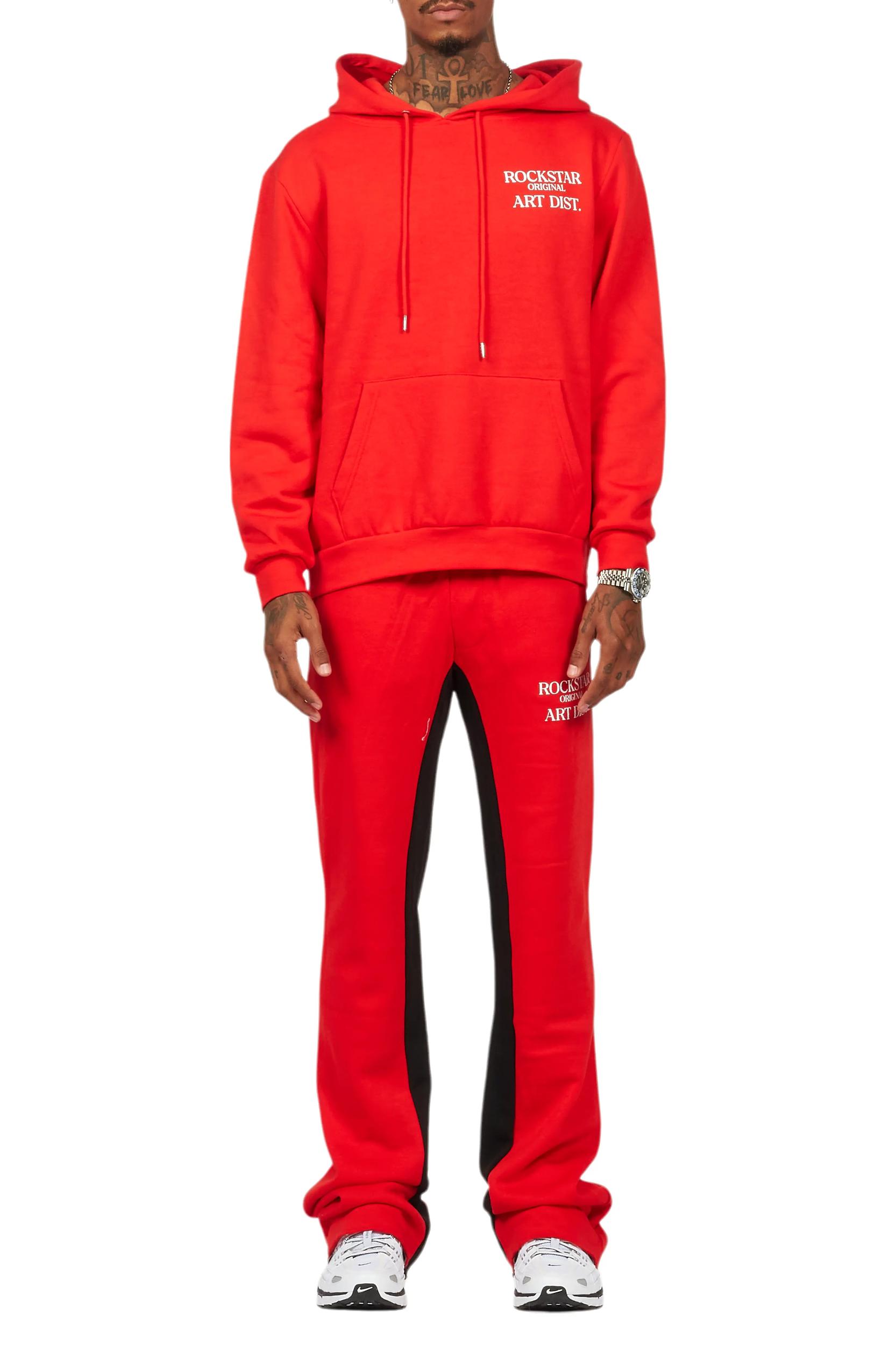 Briggs Red Hoodie/Baggy Fit Pant Set Male Product Image