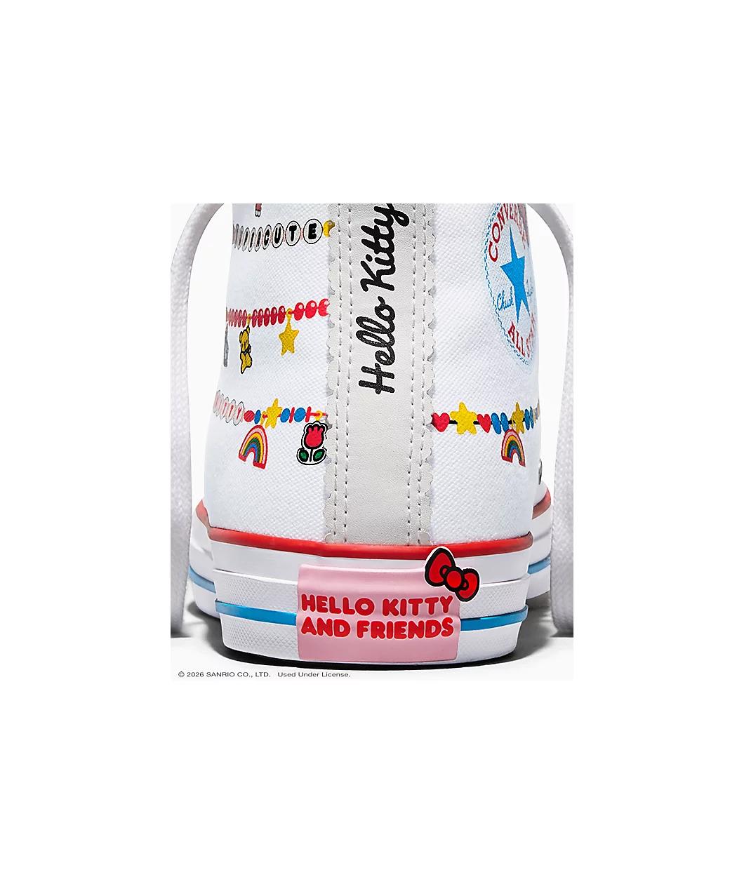 Converse x Hello Kitty & Friends Chuck Taylor All Star White & Red High Top Shoes Product Image