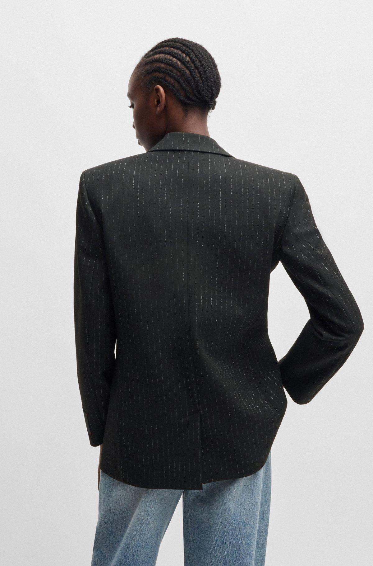 Relaxed-fit jacket with all-over sparkle pinstripe Product Image