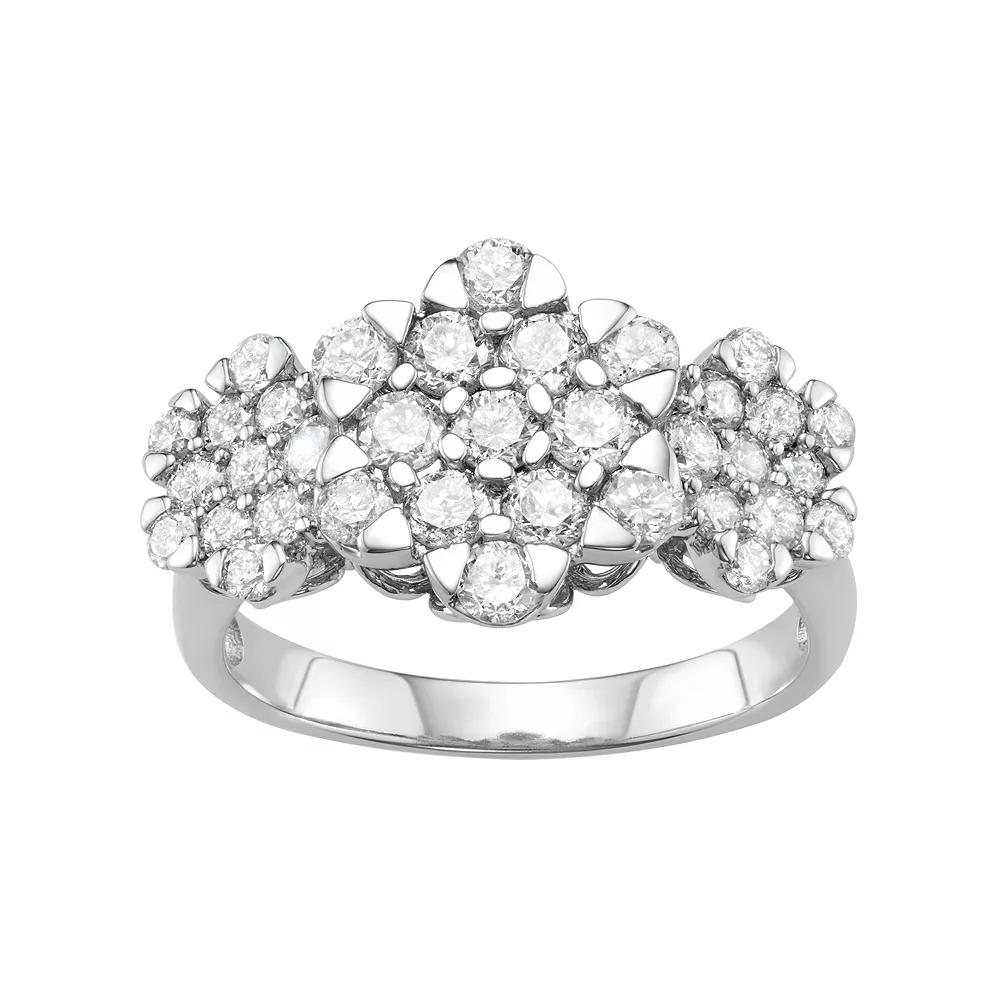 Jewelexcess 10k White Gold 2 Carat T.W. Diamond Floral Ring, Womens 10k Whgold Product Image