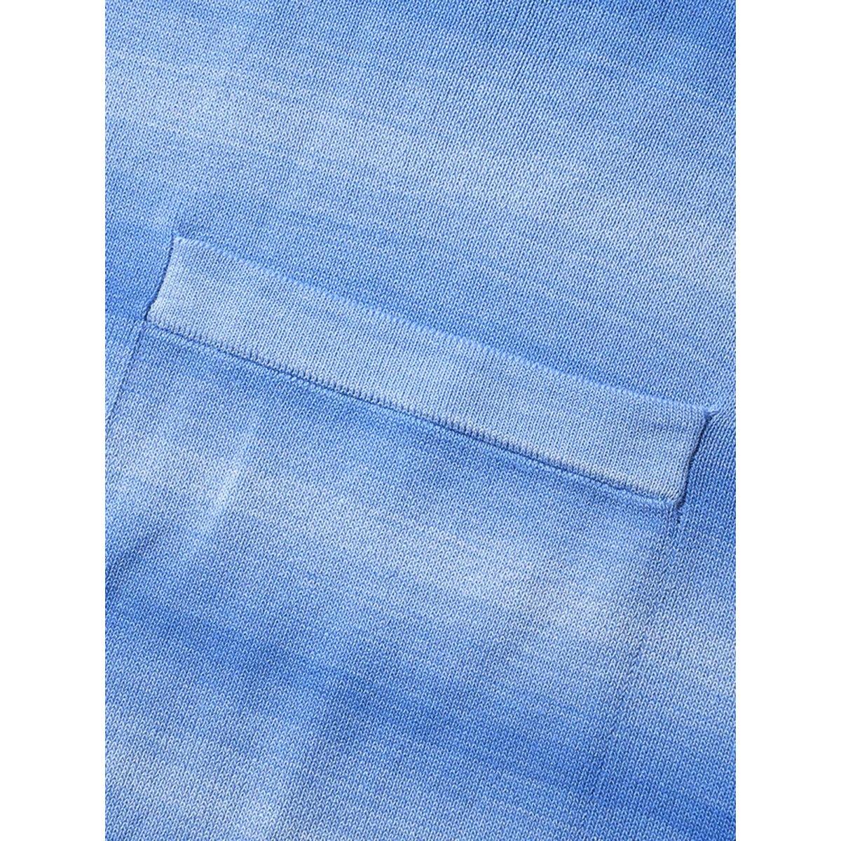 Plus Size Heather Ombre Kimono Collar Pocket Cardigan LightBlue Women Casual Loose Long Sleeve Everyday Cardigans BloomChic 28/5X Product Image