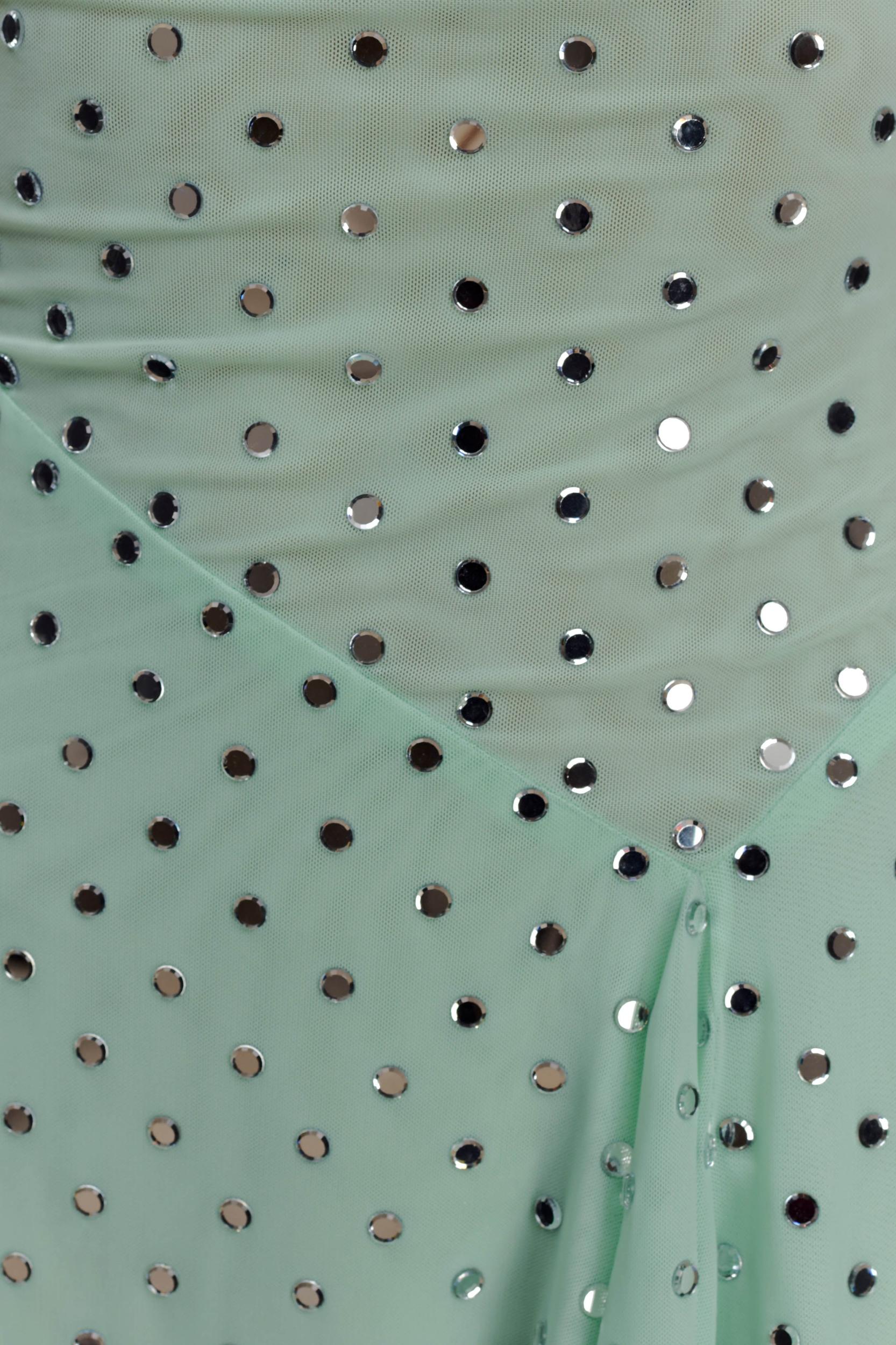 Zahra Diamante Cowl Mini Dress - Mint Product Image