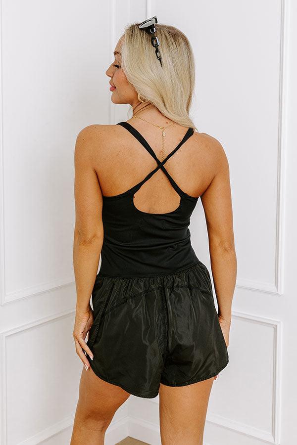 Pilates Please Romper in Black Product Image