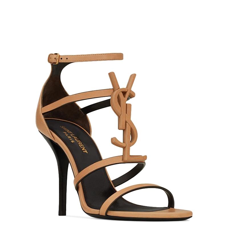 Womens Cassandra Sandals In Patent Leather With Gold-tone Monogram Product Image