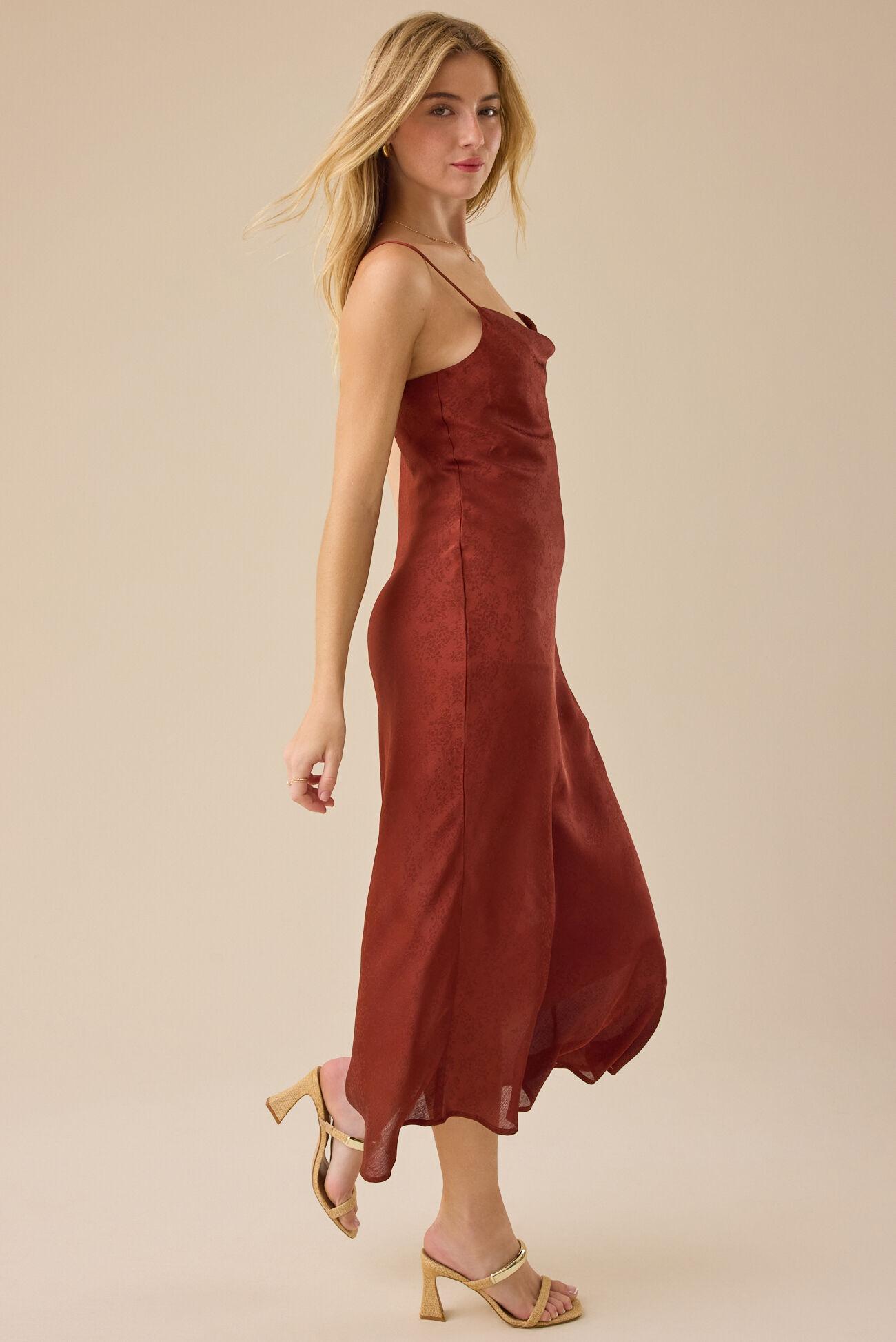 Eva Satin Midi Dress Product Image