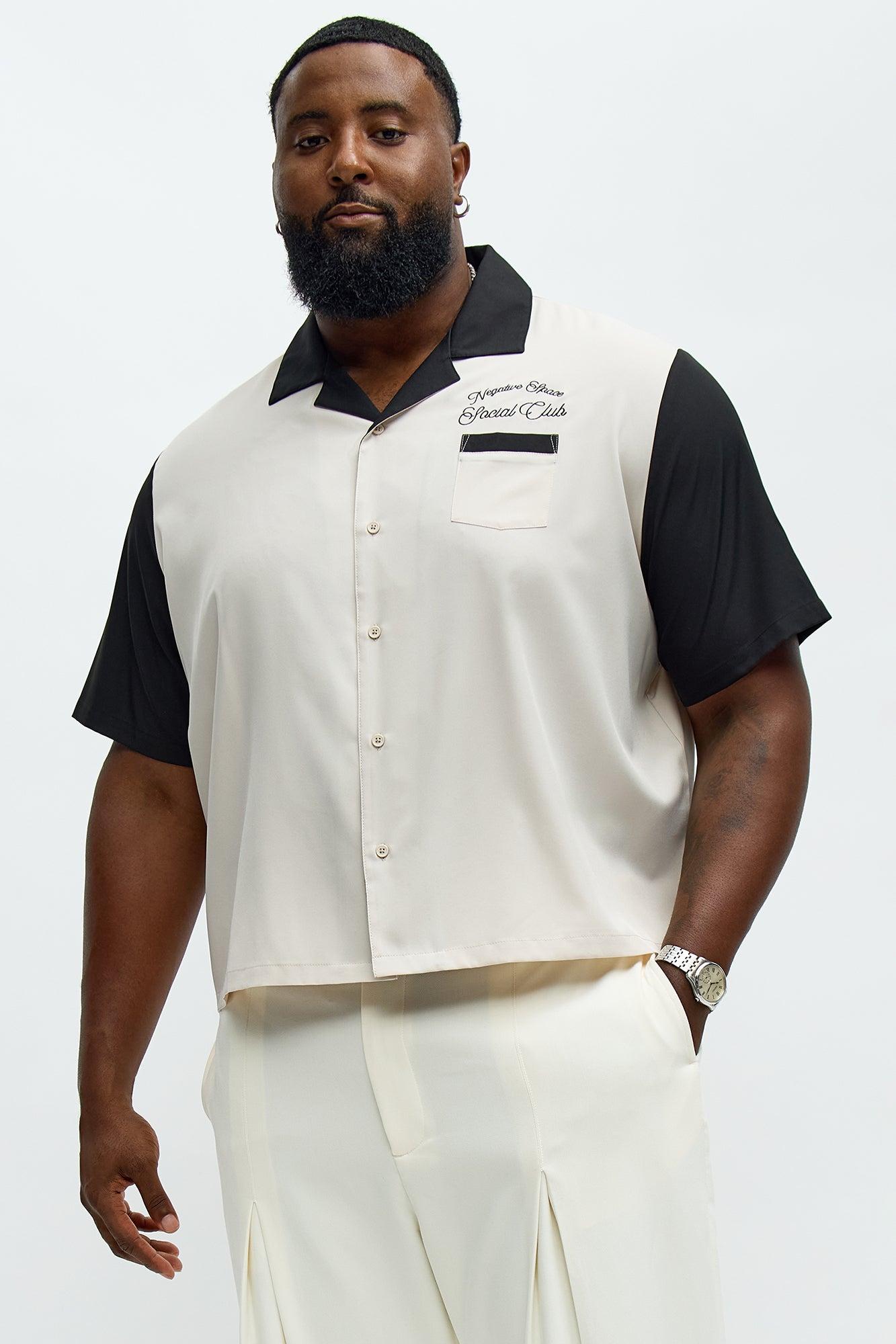 Regular Fit Social Club Bowling Shirt - Black/combo Male Product Image