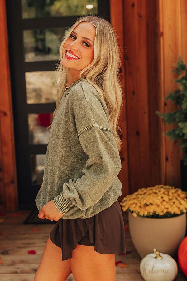 Trailside Cutie Vintage Wash Sweatshirt in Green Product Image