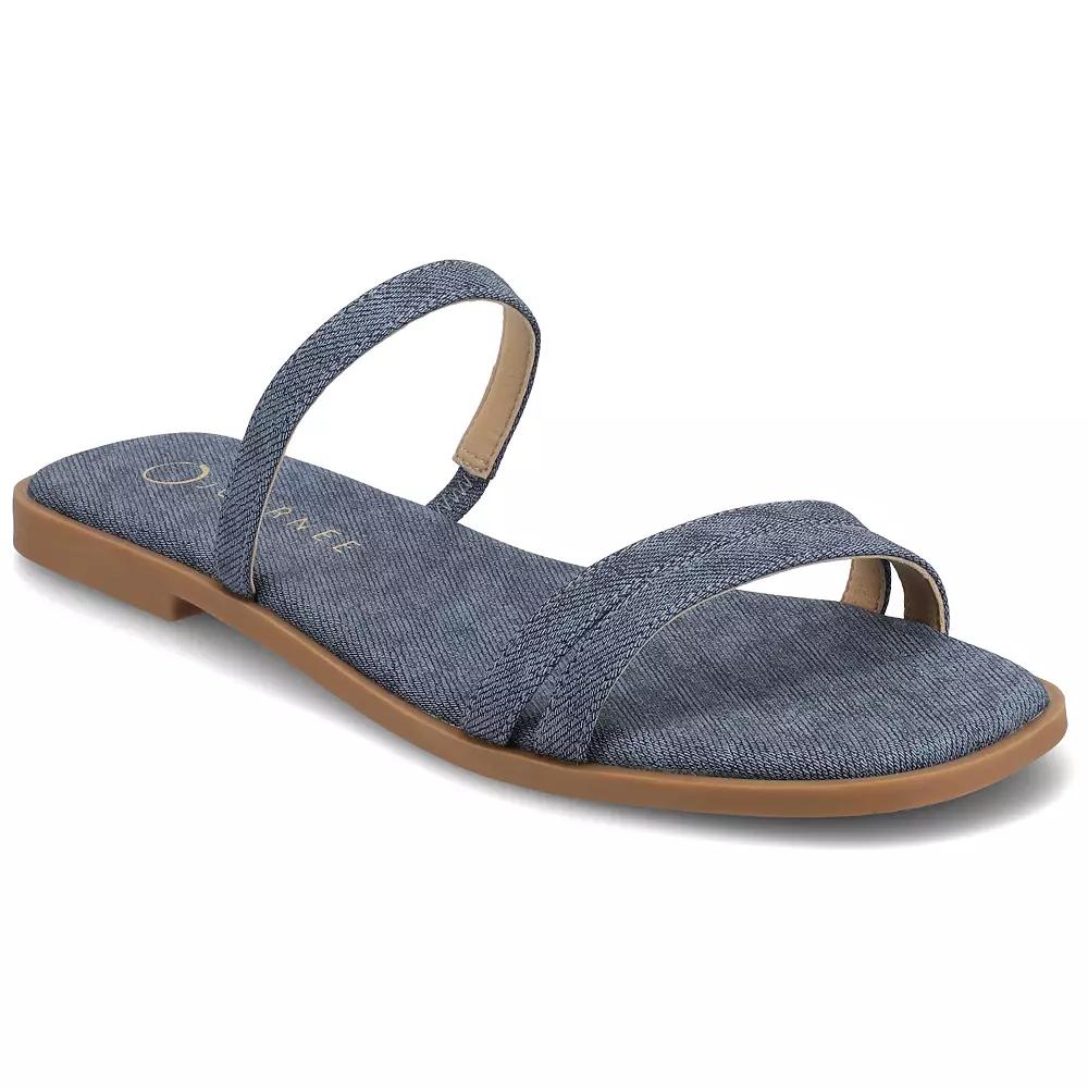 Journee Women's Multi Strap Slide On Flat Sandals,  Product Image