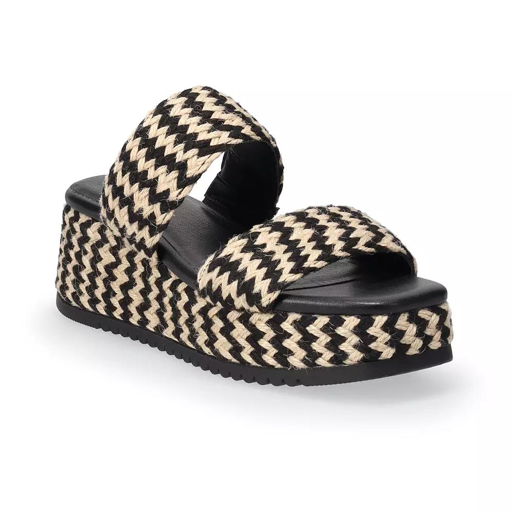 Sonoma Goods For Life® Edina Women's Flatform Two Band Sandals, Size: 7, Black Product Image