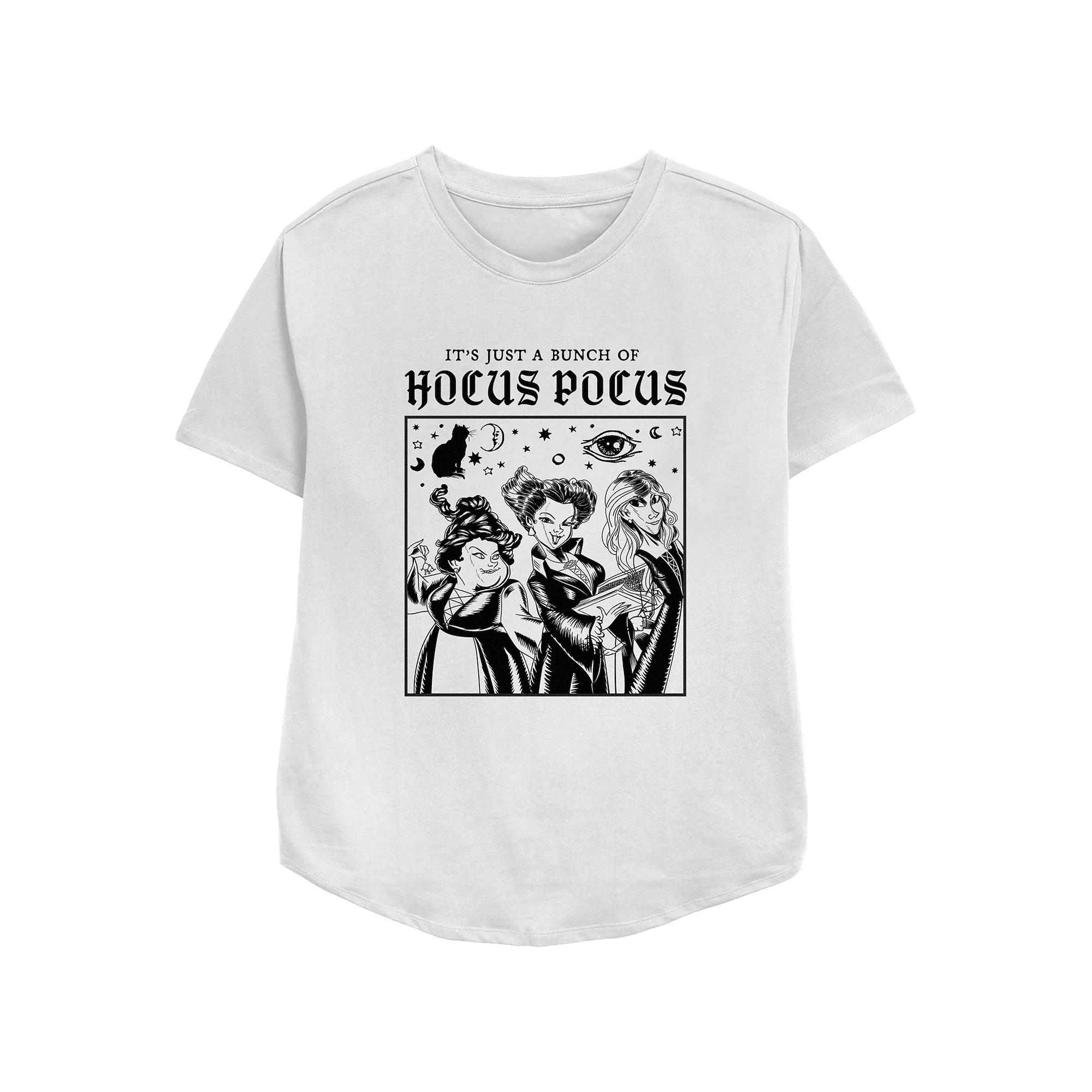 Disney's Hocus Pocus Juniors' Sanderson Sisters Cartoon Relaxed Fit Graphic Tee, Women's, Size: Large, White Product Image