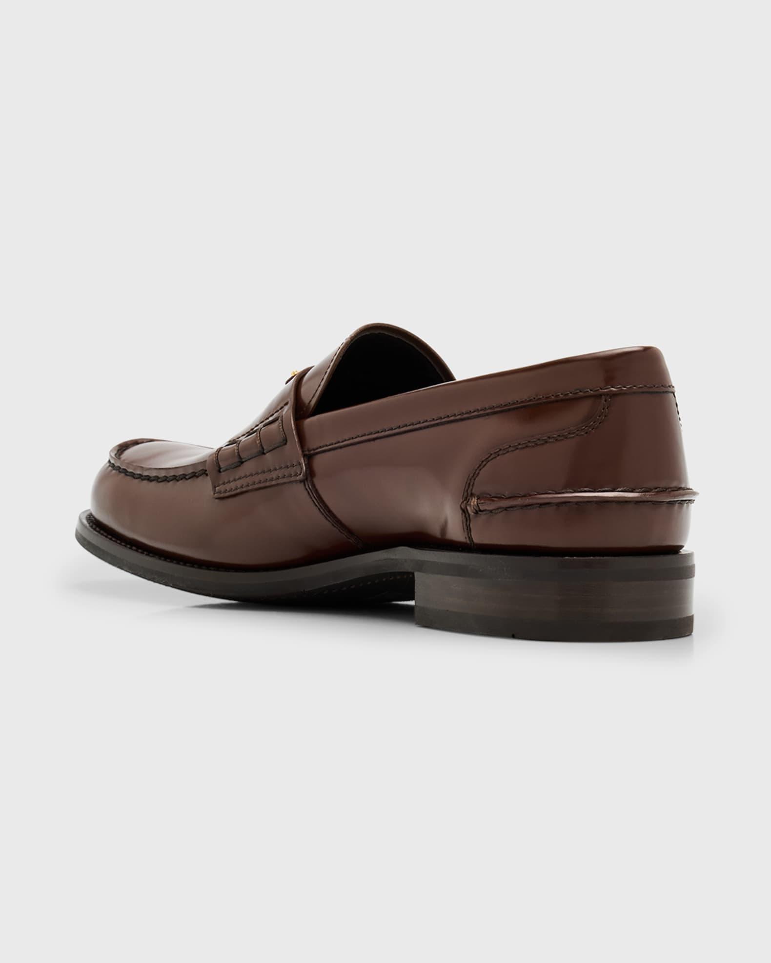 Men's Brushed Leather Split-Toe Loafers Product Image