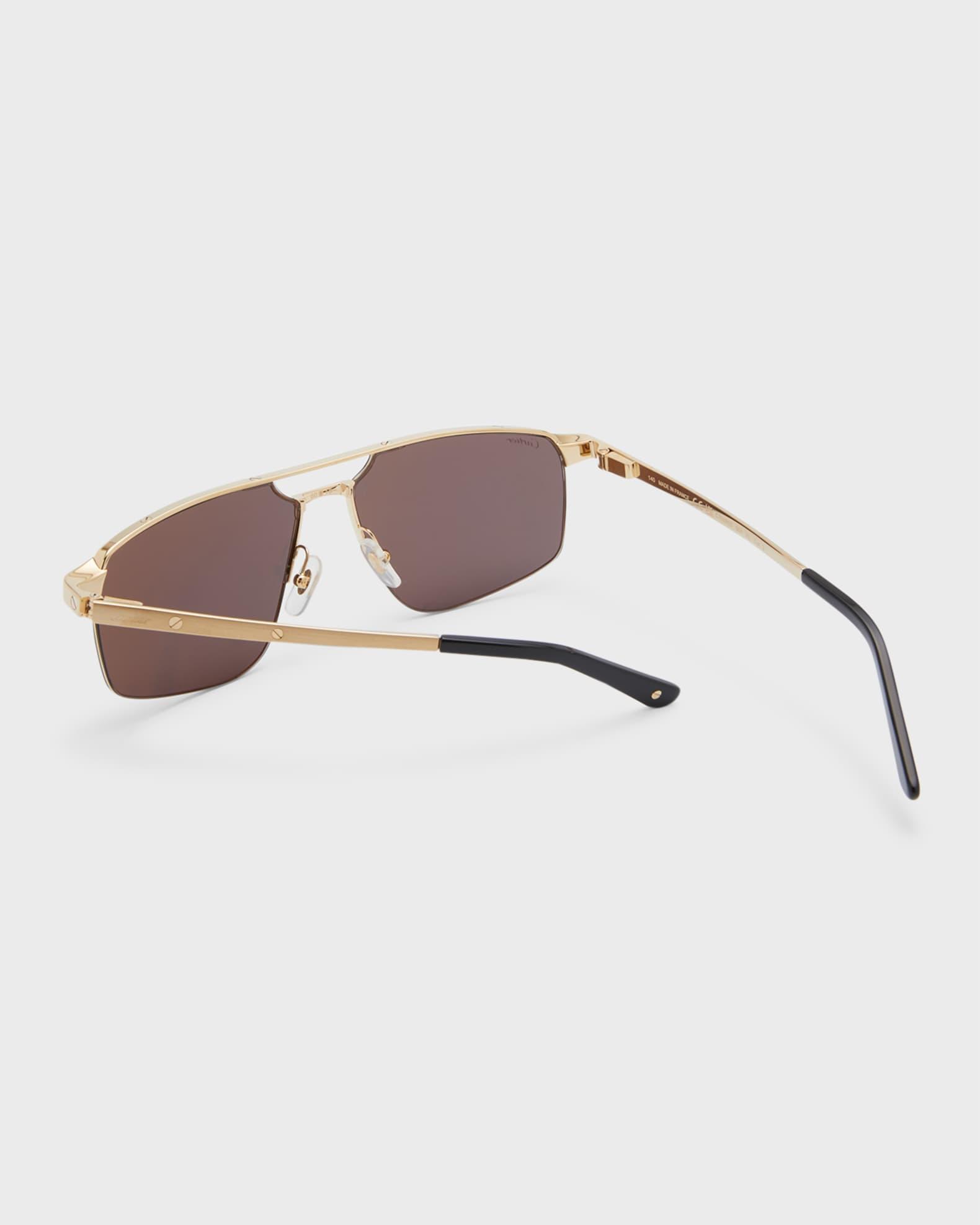 Men's Square Rimless Metal Sunglasses Product Image