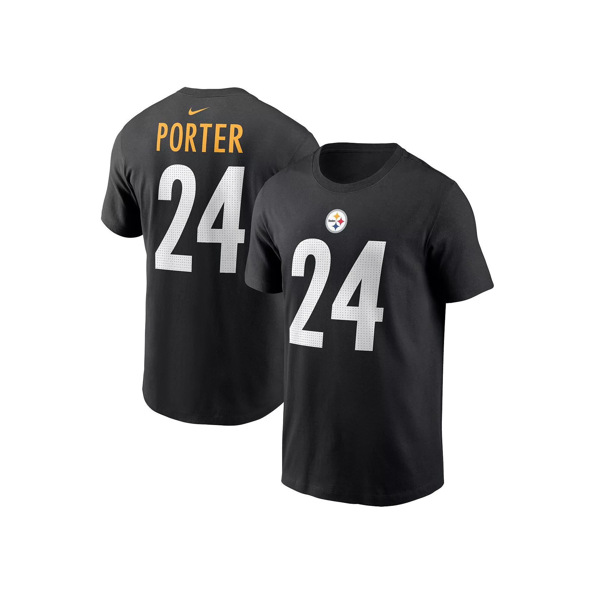 Men's Nike Joey Porter Jr. Black Pittsburgh Steelers 2023 NFL Draft Player Name & Number T-Shirt,  Product Image