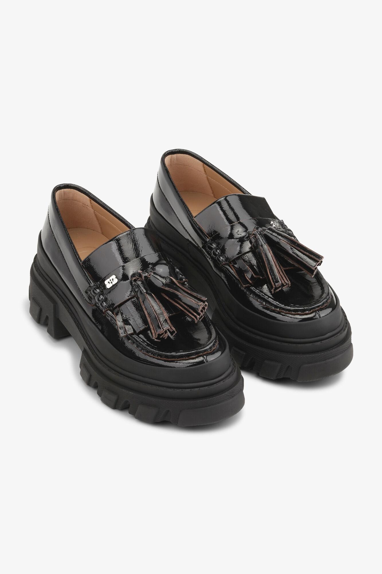 Black Cleated Naplack Loafers Product Image