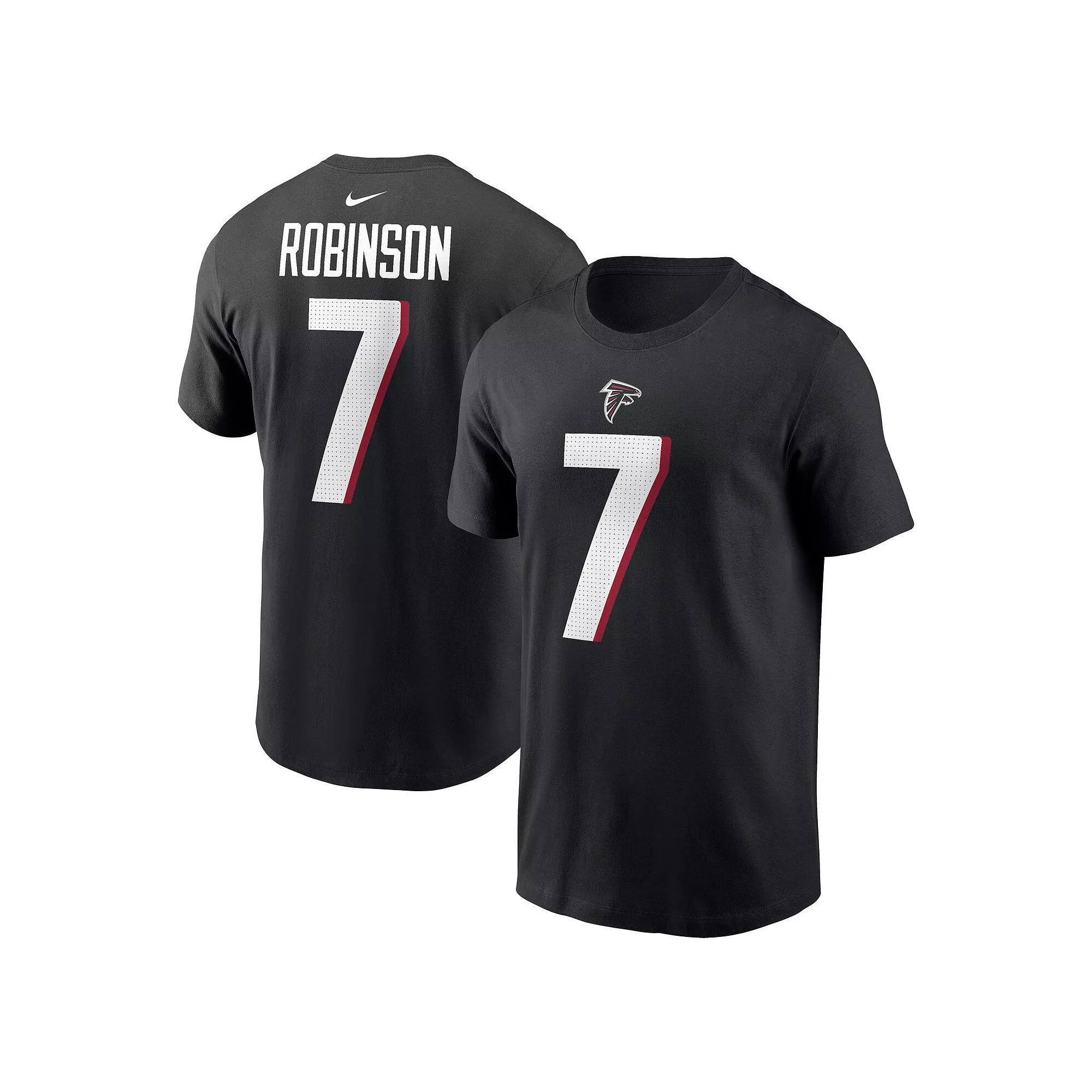Men's Nike Bijan Robinson Black Atlanta Falcons 2023 NFL Draft First Round Pick Player Name & Number T-Shirt,  Product Image