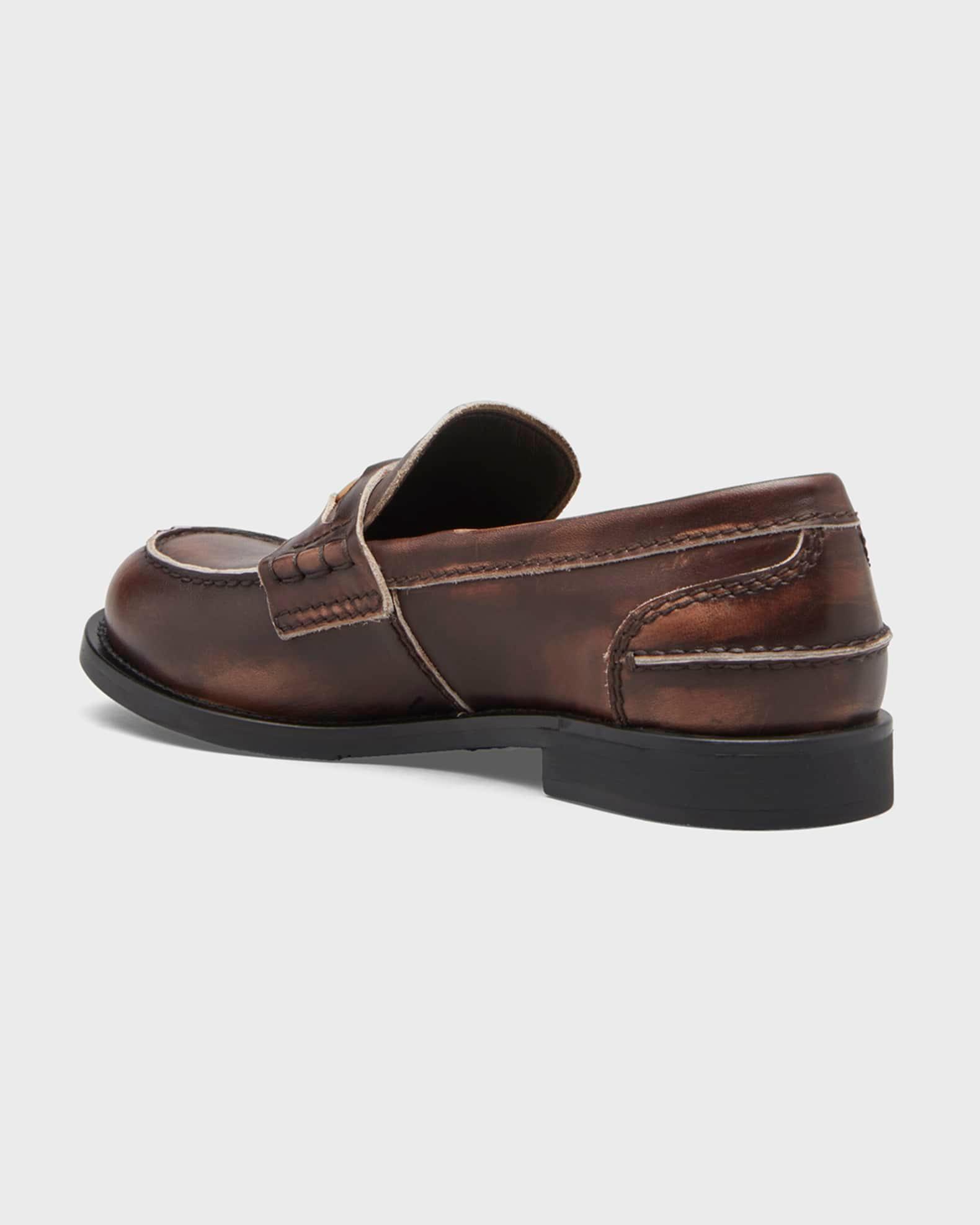 Leather Coin Penny Loafers Product Image