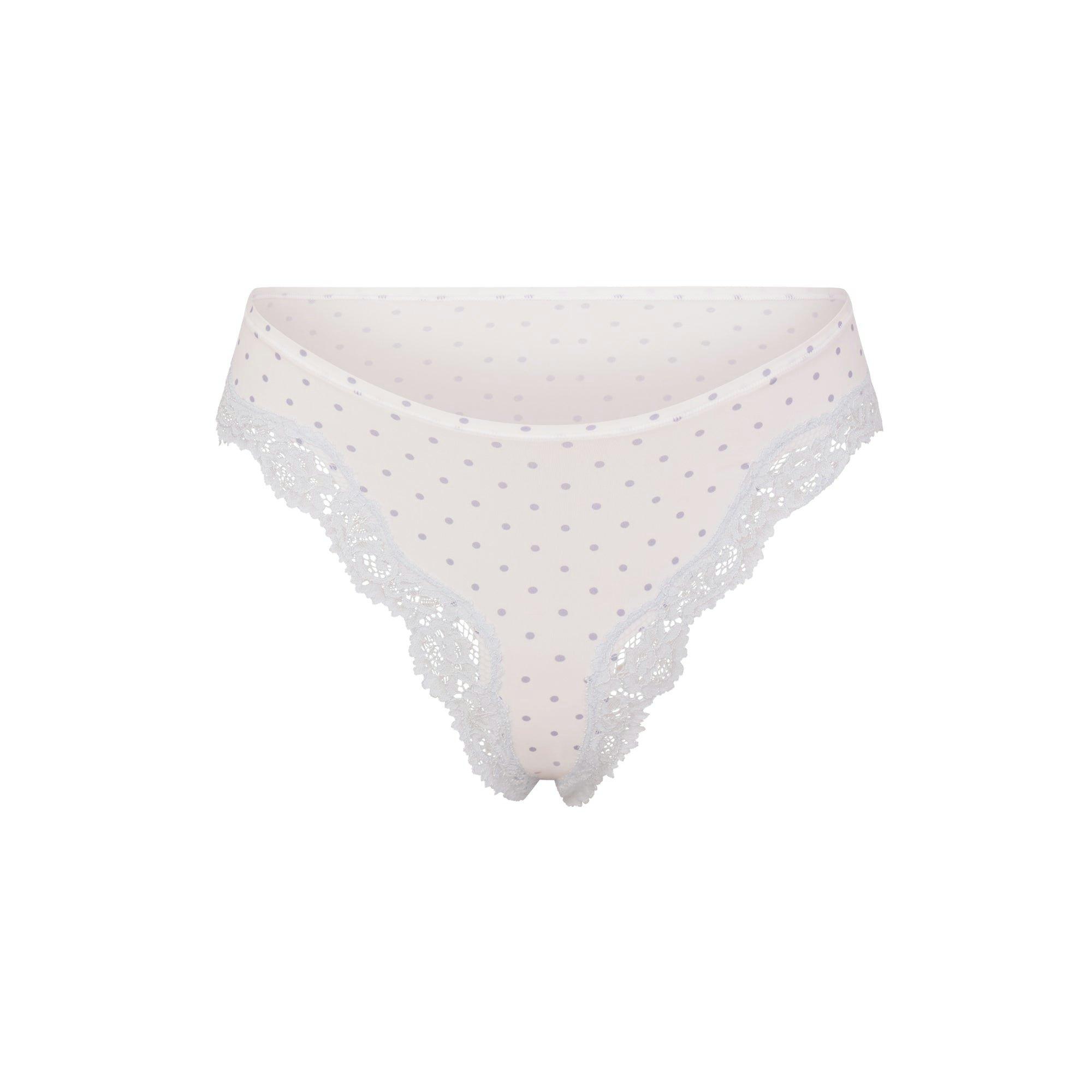 FITS EVERYBODY LACE TANGA | SLATE PIN DOT PRINT Product Image