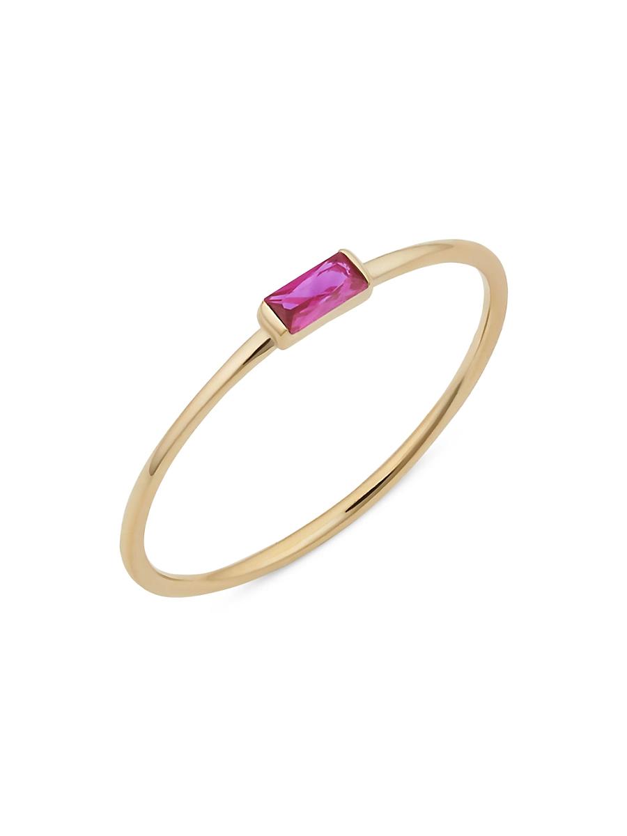 Womens 14K Yellow Solid Gold Fresco Baguette Ring Product Image