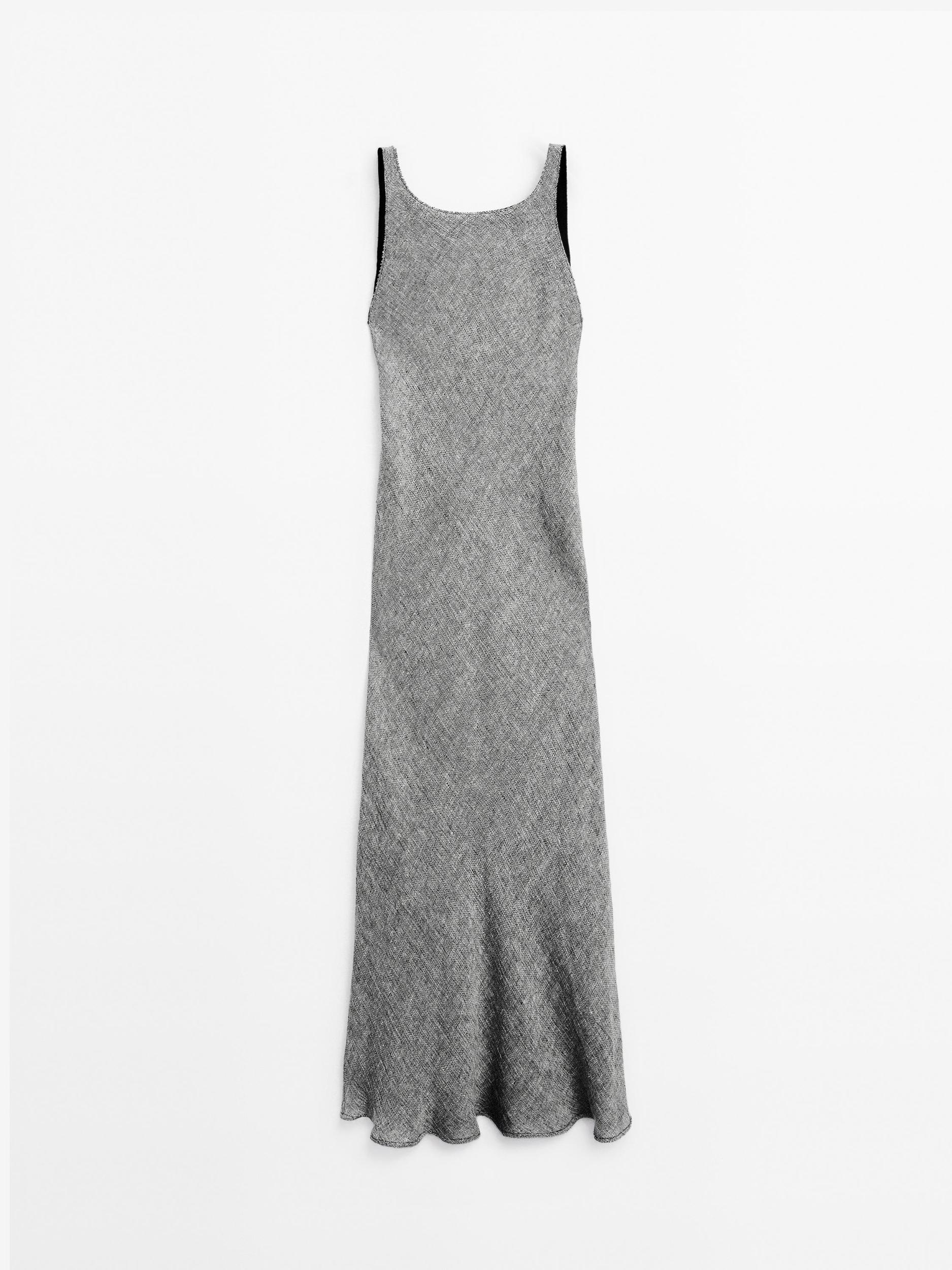 Linen fluid sleeveless dress Product Image