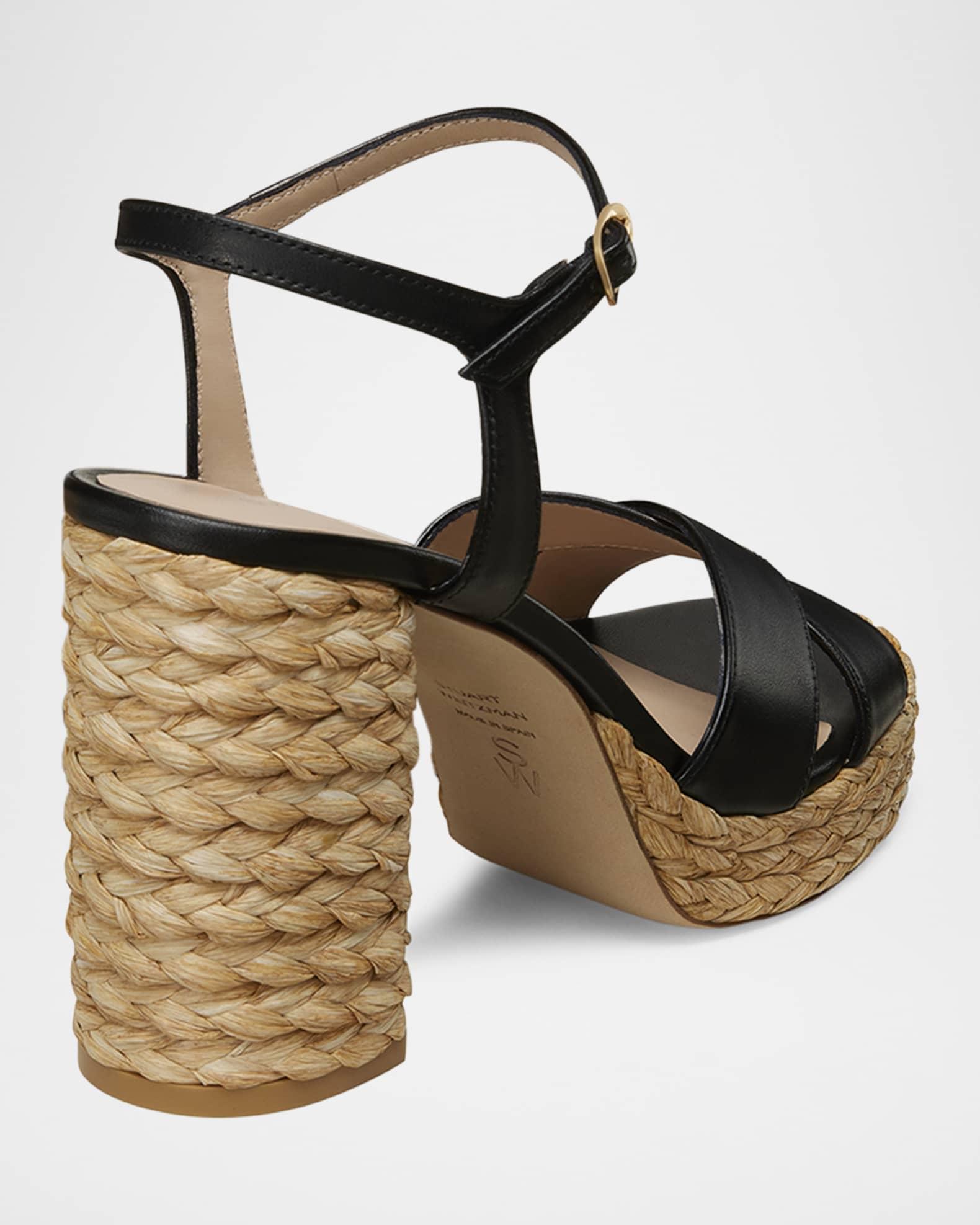 Dayna Leather Crisscross Platform Sandals Product Image