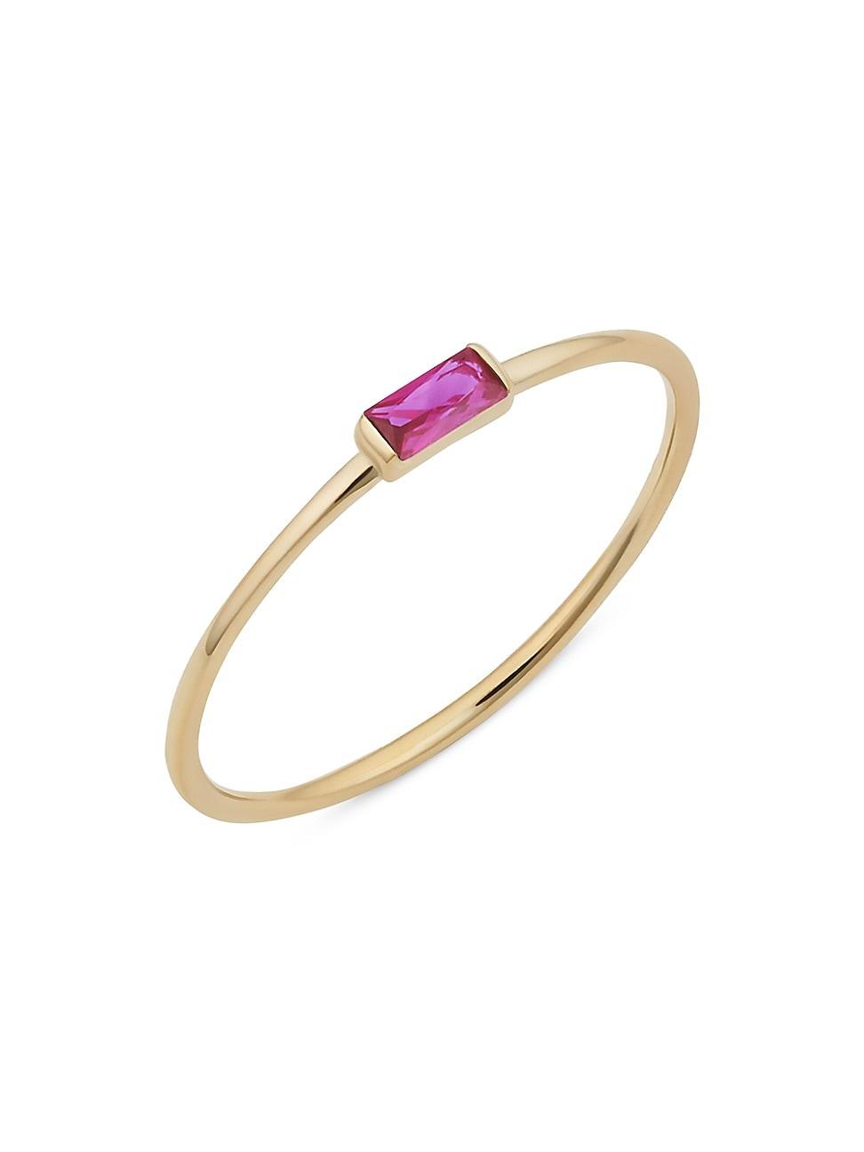 Womens 14K Yellow Solid Gold Fresco Baguette Ring Product Image
