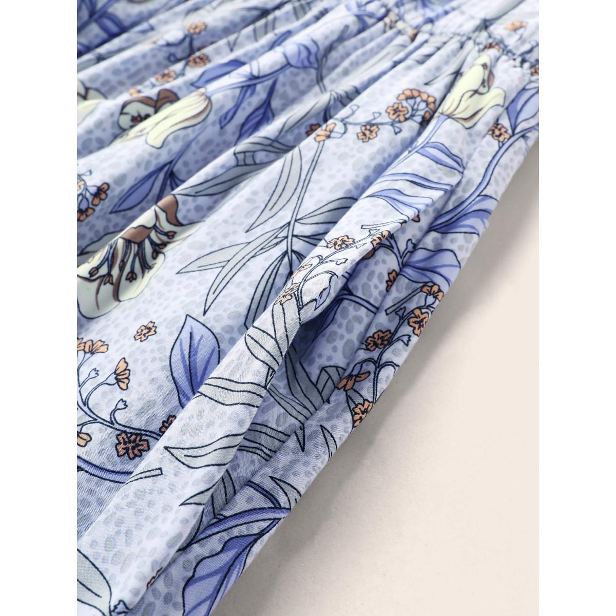 Plus Size Floral Elastic Waist Adjustable Straps Cami Dress Stone Women Resort Non Non Sleeveless Curvy Midi Dress BloomChic 12/L Product Image