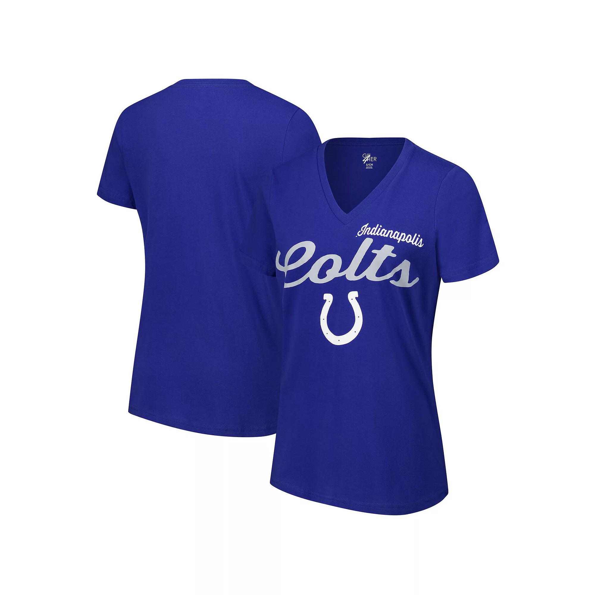 Women's G-III 4Her by Carl Banks Royal Indianapolis Colts Post Season V-Neck T-Shirt, Size: 2XL, Blue Product Image