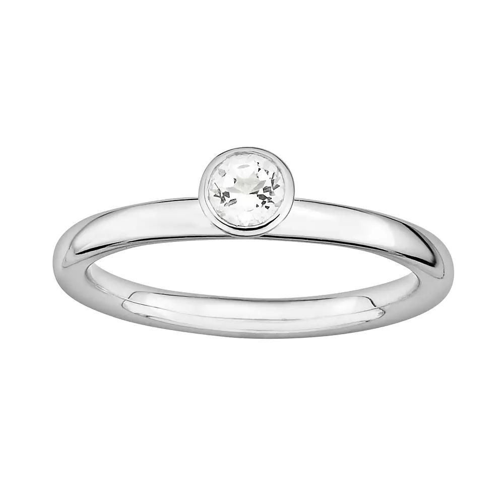 Stacks & Stones Sterling Silver White Topaz Stack Ring, Women's, Size: 8 Product Image