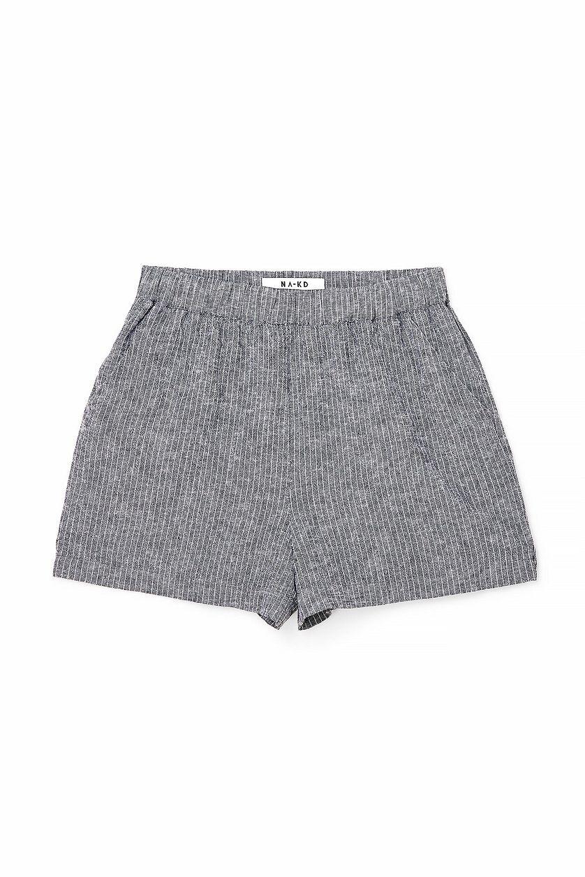 Elastic Waist Linen Blend Shorts Product Image