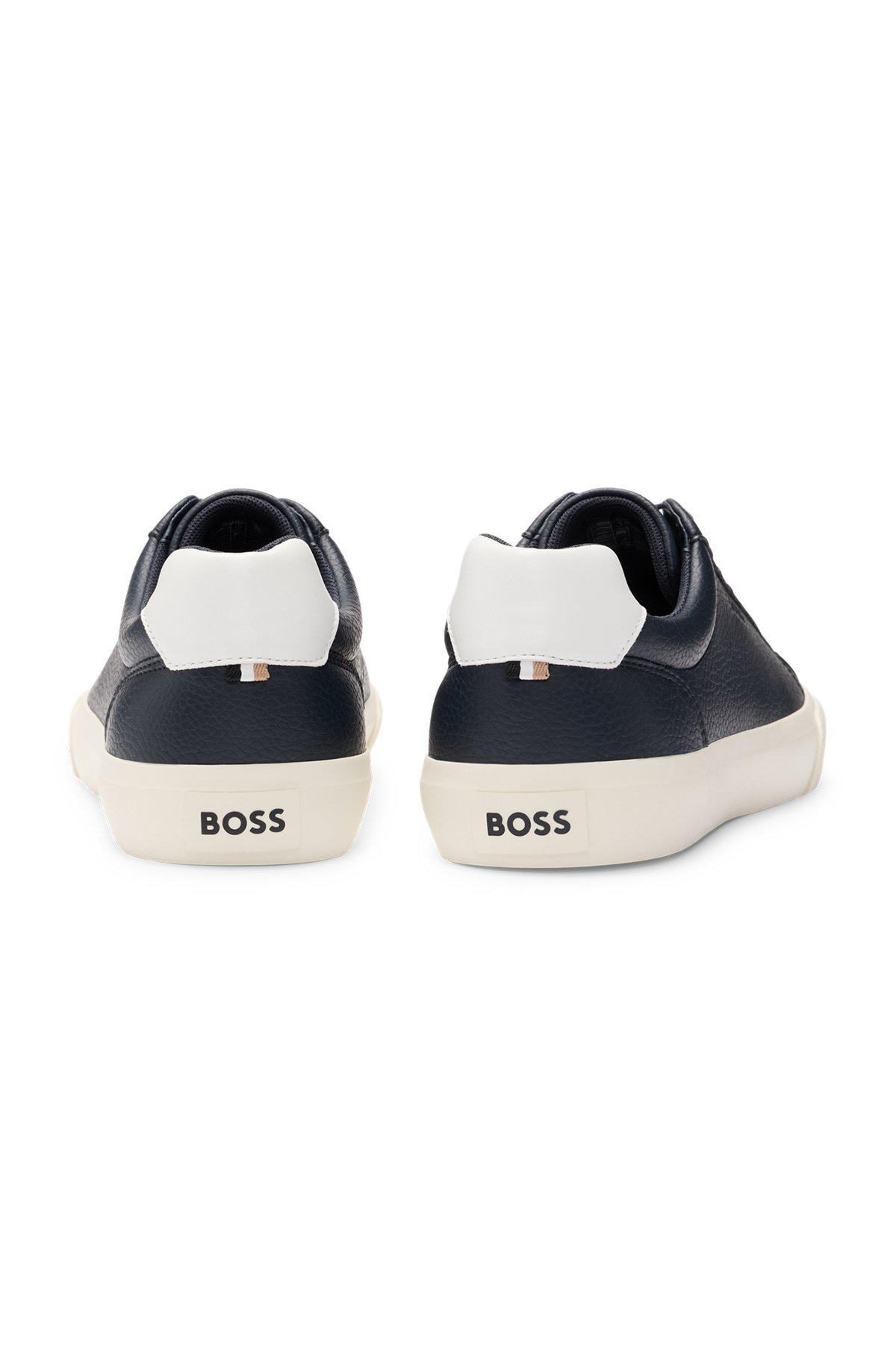 Faux-leather trainers with contrast backtab Product Image