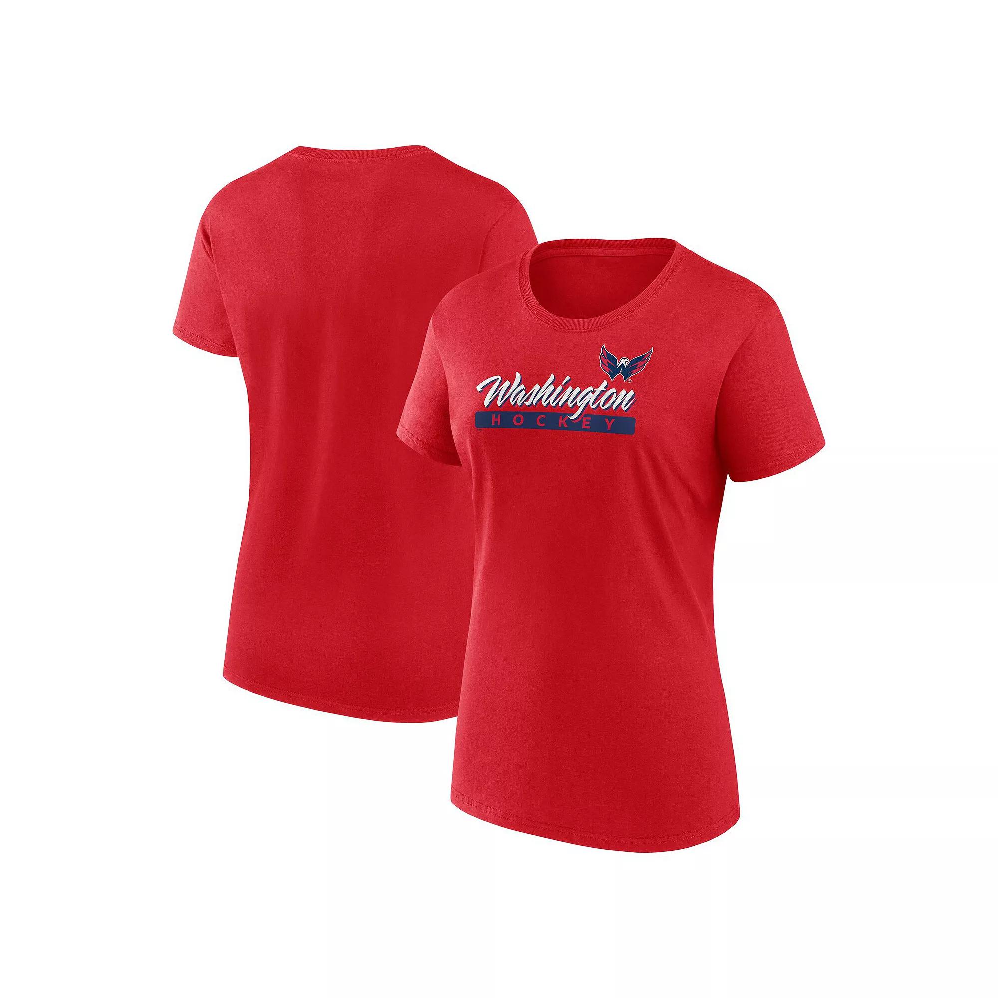 Women's Fanatics Red Washington Capitals Risk Cotton T-Shirt,  Product Image