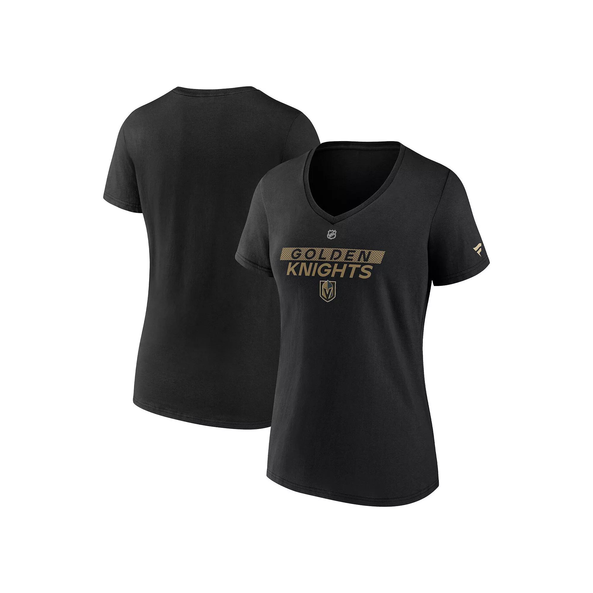 Women's Fanatics Black Boston Bruins Authentic Pro Core Primary V-Neck T-Shirt,  Product Image