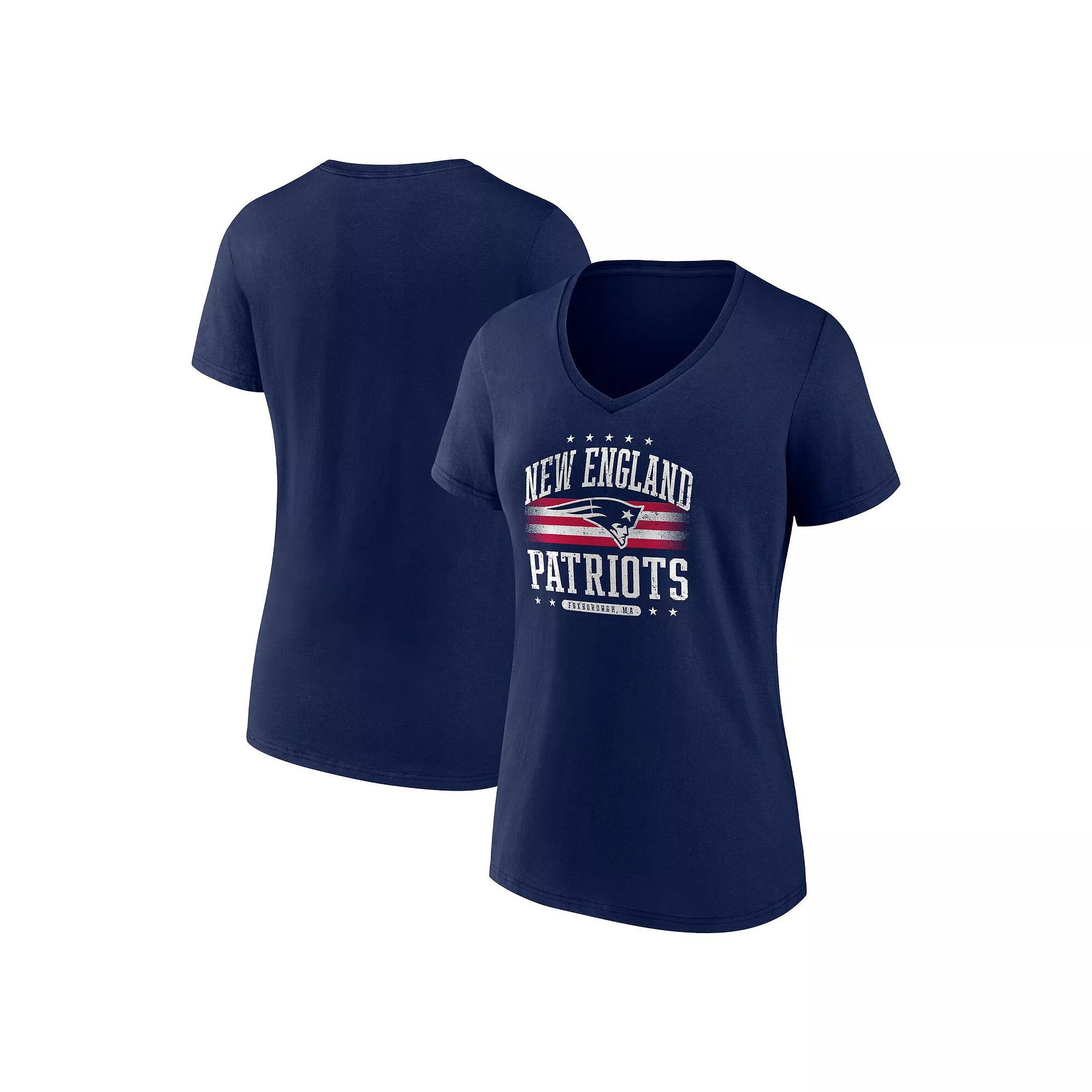 Women's Fanatics Navy New England Patriots Americana V-Neck T-Shirt,  Product Image