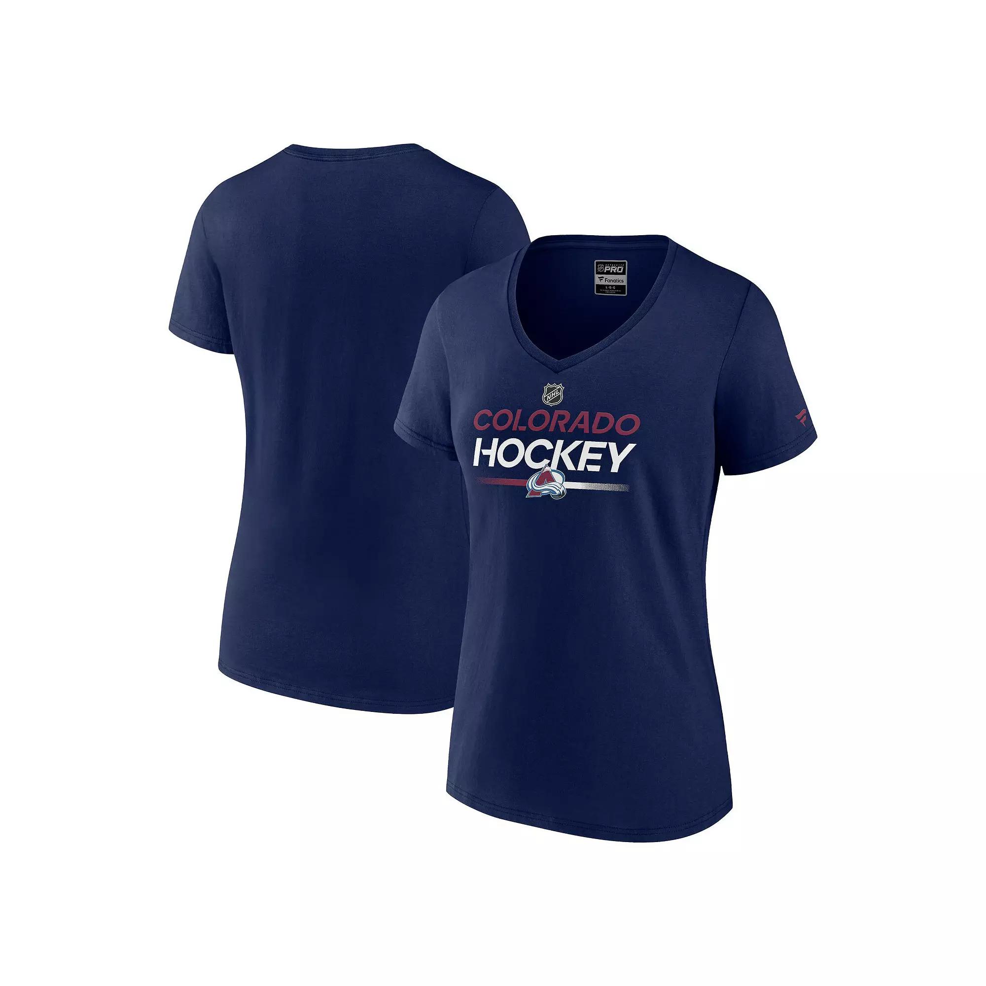 Women's Fanatics Branded Black Carolina Hurricanes Authentic Pro V-Neck T-Shirt,  Product Image