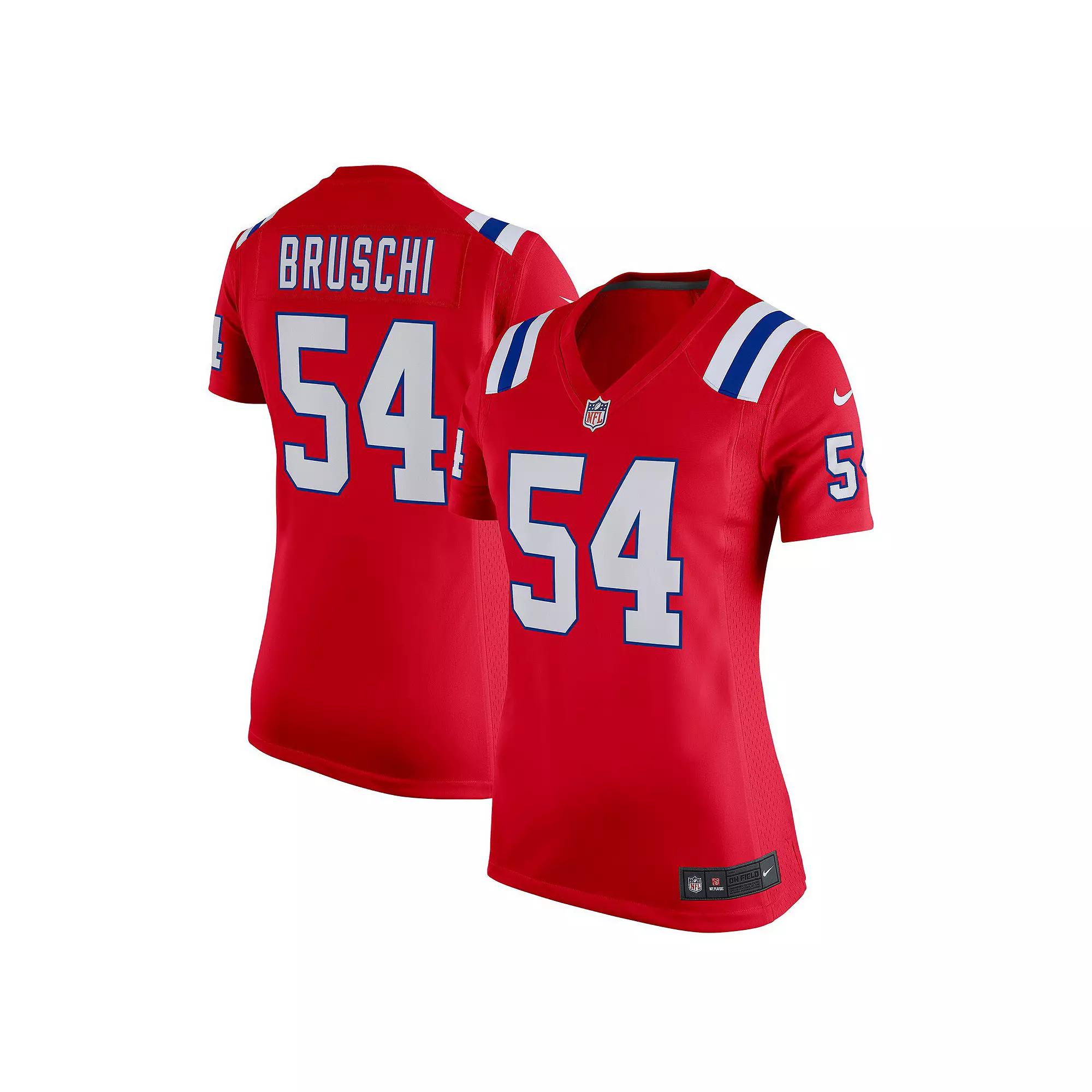 Women's Nike Tedy Bruschi Red New England Patriots Retired Game Jersey, Size: 2XL Product Image