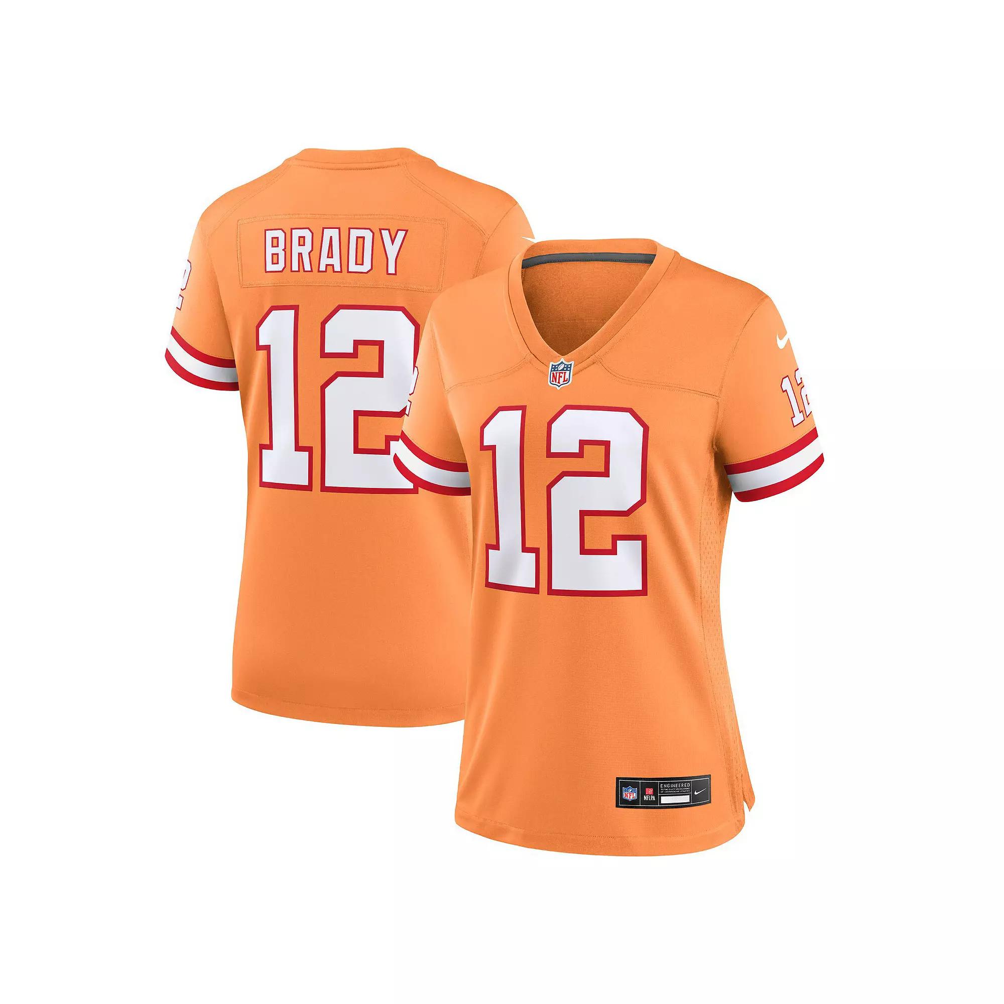 Women's Nike Tom Brady Orange Tampa Bay Buccaneers Throwback Game Jersey, Size: XL Product Image