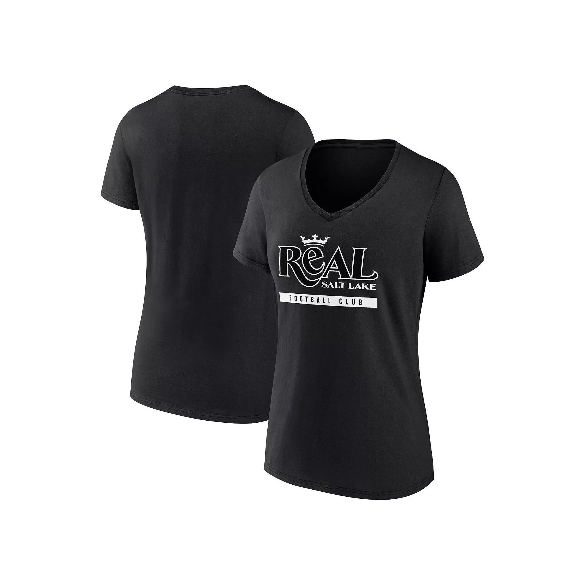 Women's Fanatics Branded Black Real Salt Lake Fundamentals Stealth V-Neck T-Shirt,  Product Image