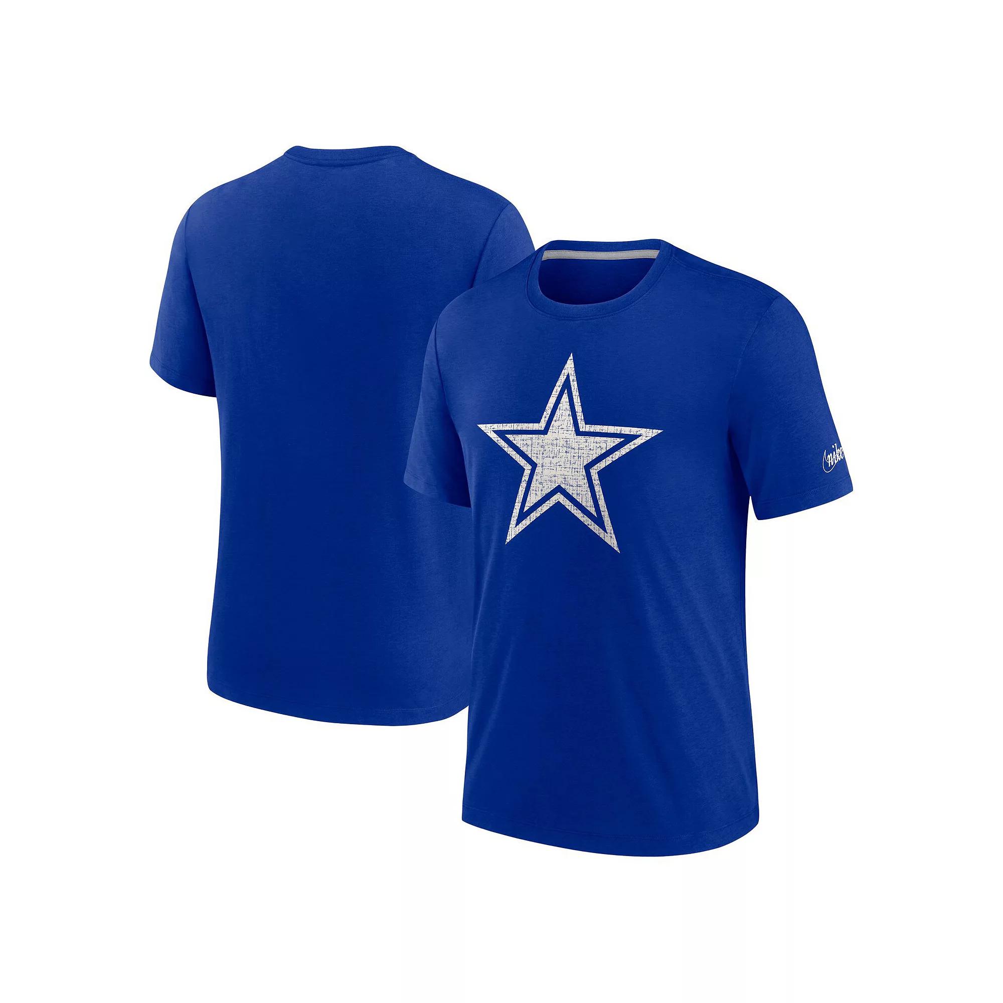 Men's Nike Royal Dallas Cowboys Playback Logo Tri-Blend T-Shirt,  Product Image
