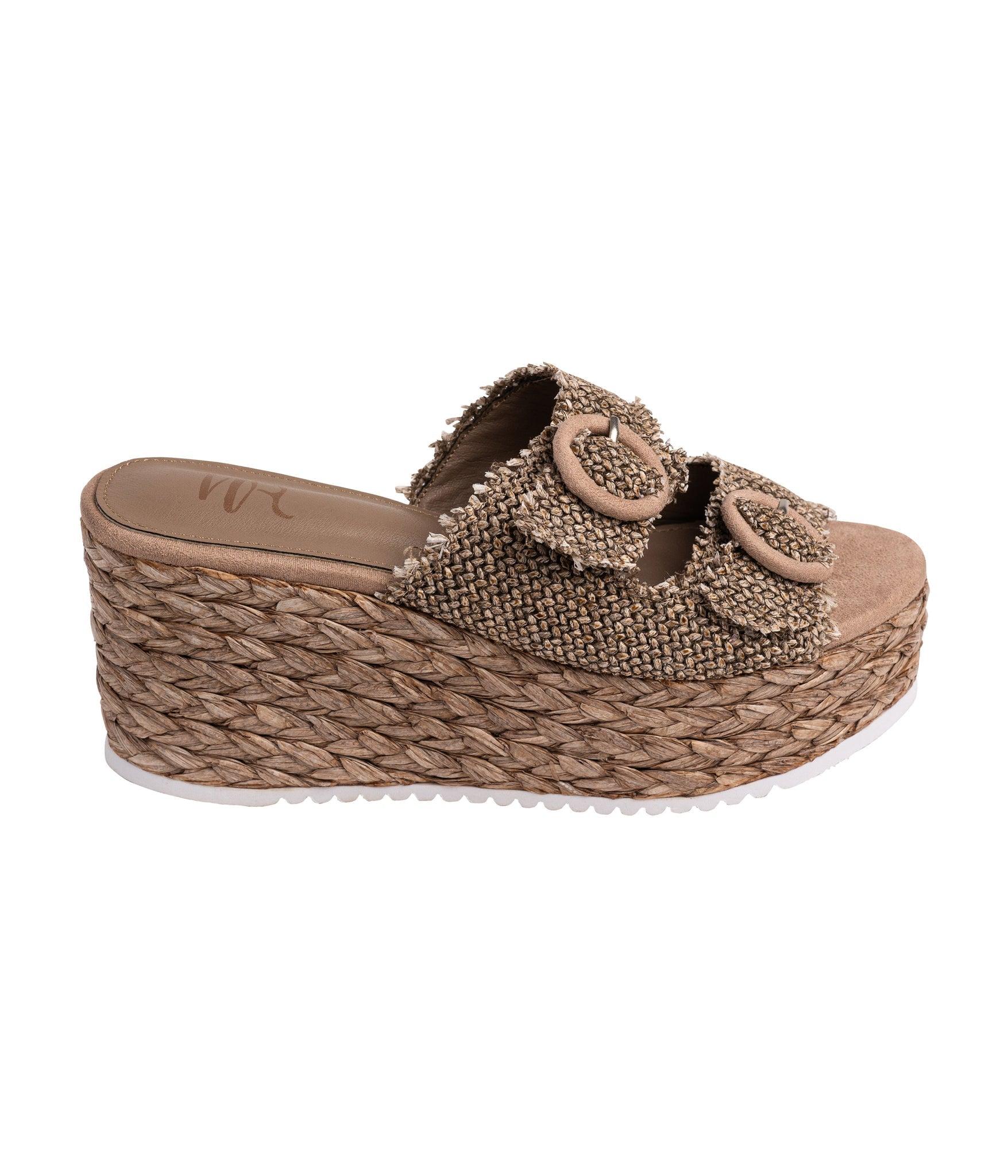 Eriwen Buckle Wedge in Taupe (Online Exclusive) Product Image