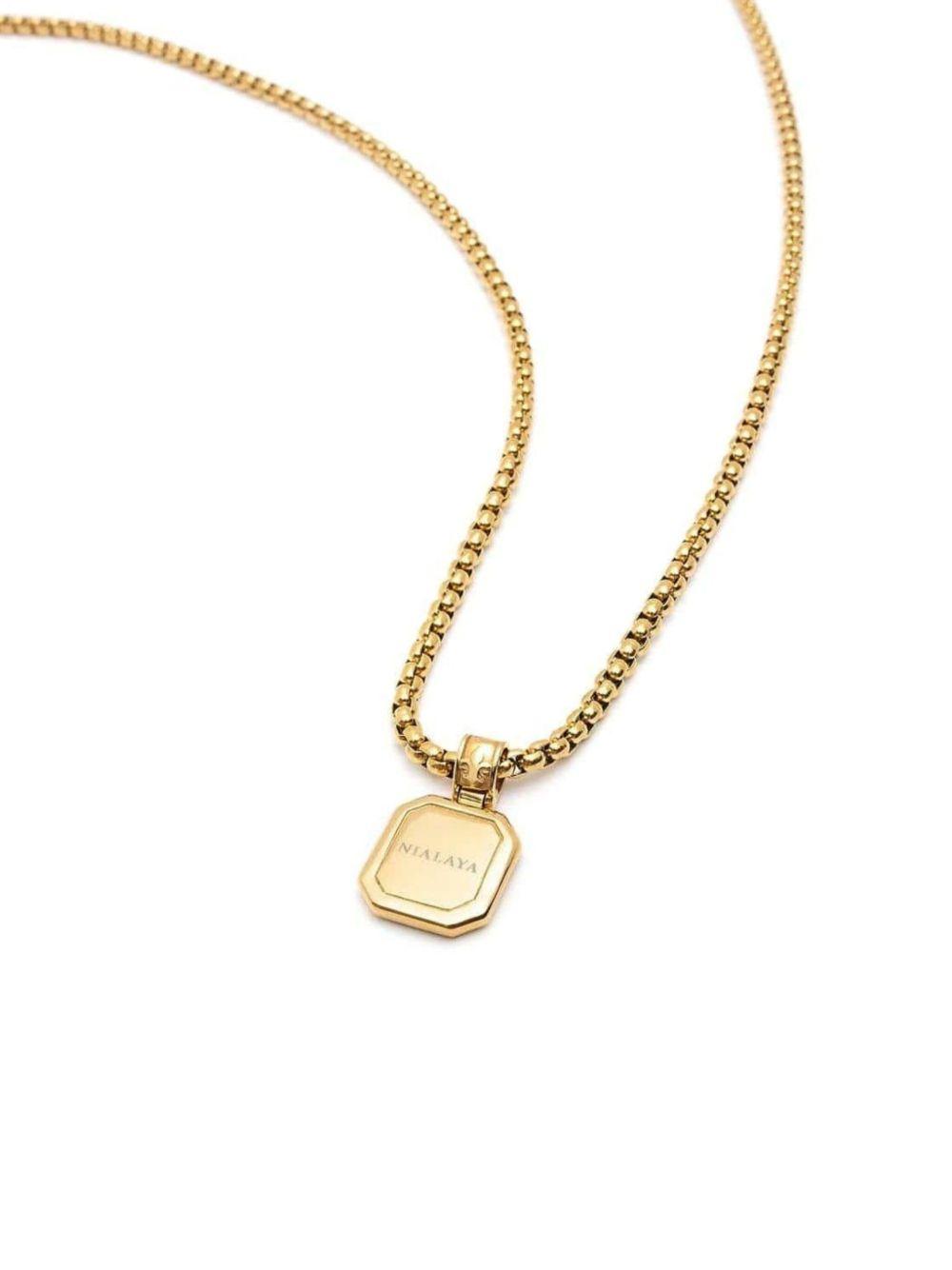 Square onyx pendant necklace Product Image