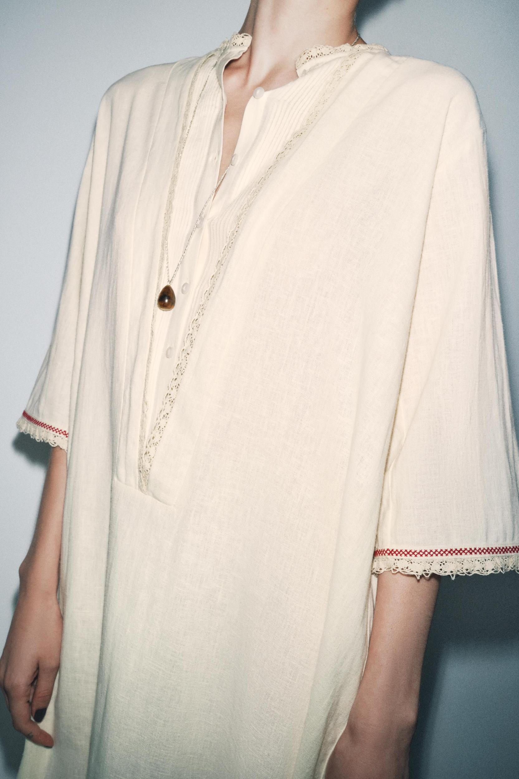 LIMITED EDITION CONTRAST LINEN KAFTAN Product Image