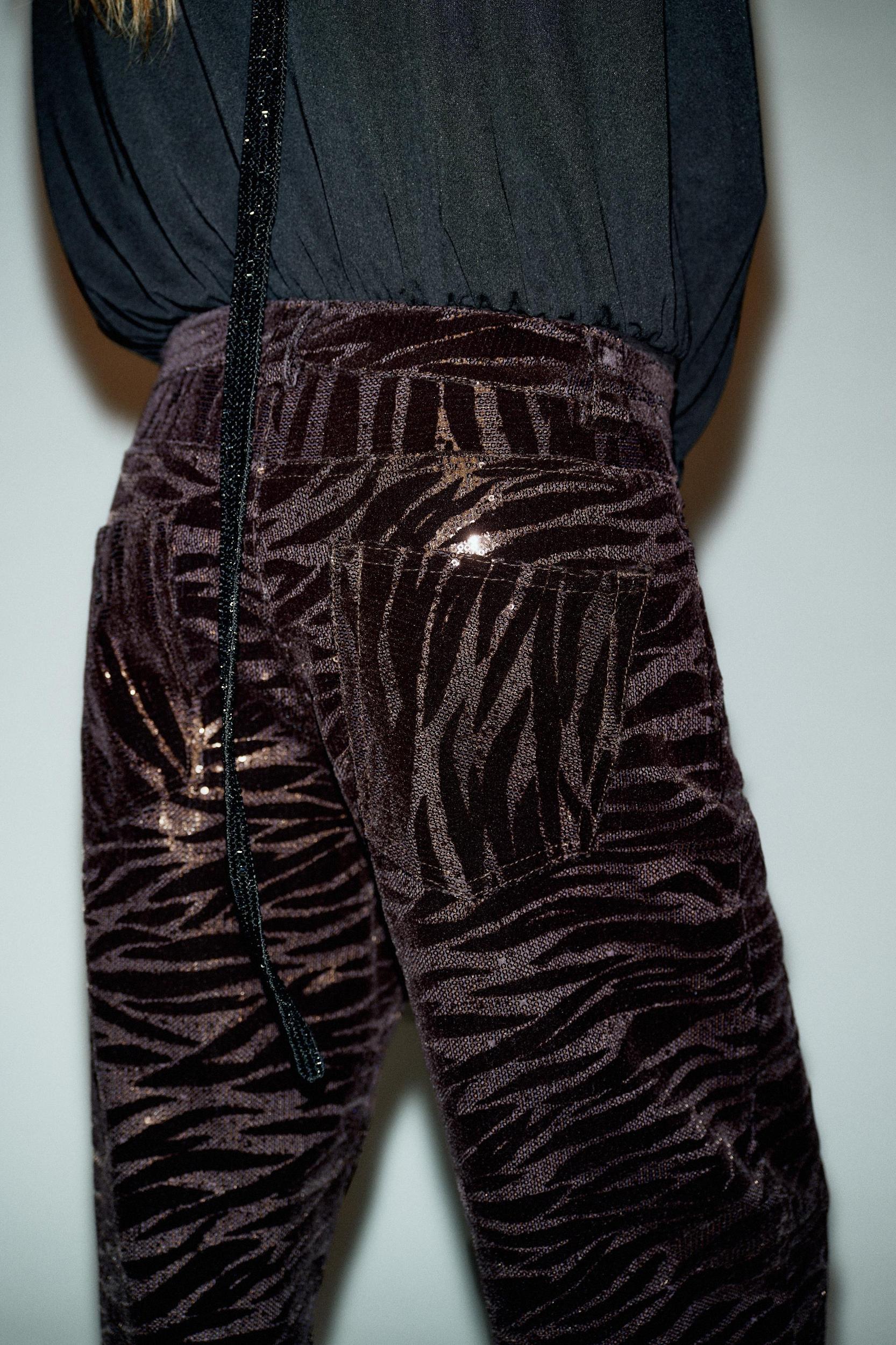 VELVET SEQUIN PANTS Product Image